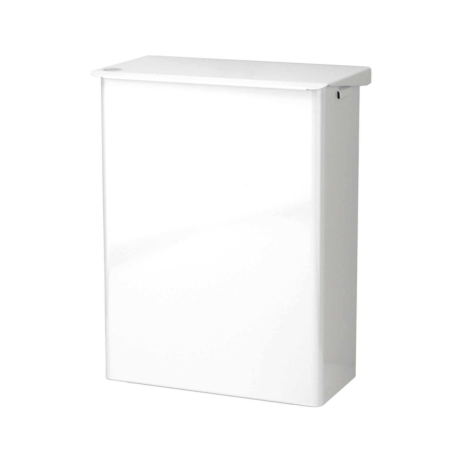 Ophardt 287400 Abfalleimer mit Klappdeckel 15 Liter Aluminium pulverbeschichtet weiss AB 15 P