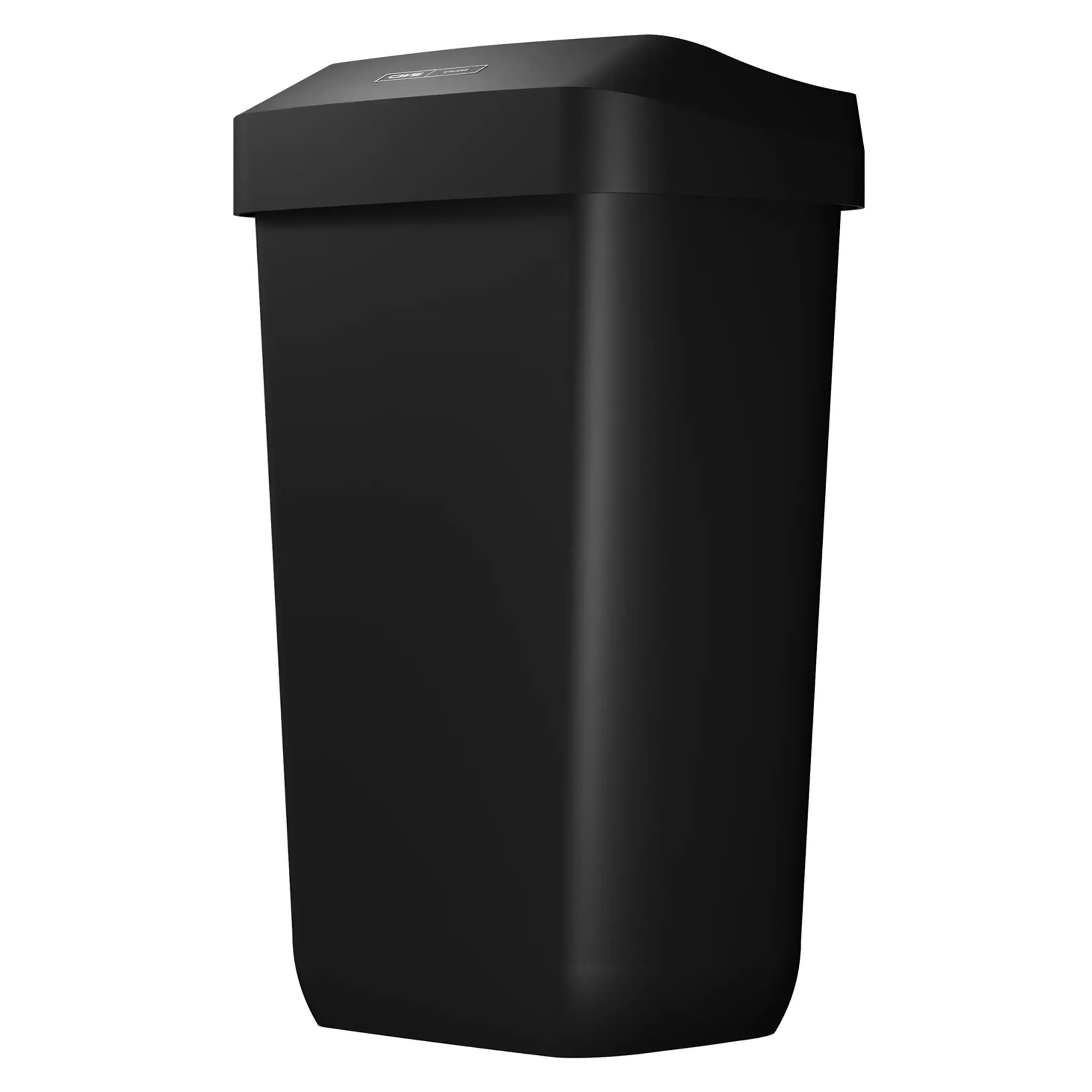 Müllbehälter, Abfalleimer, schwarz, Kunststoff, Tonnenform
