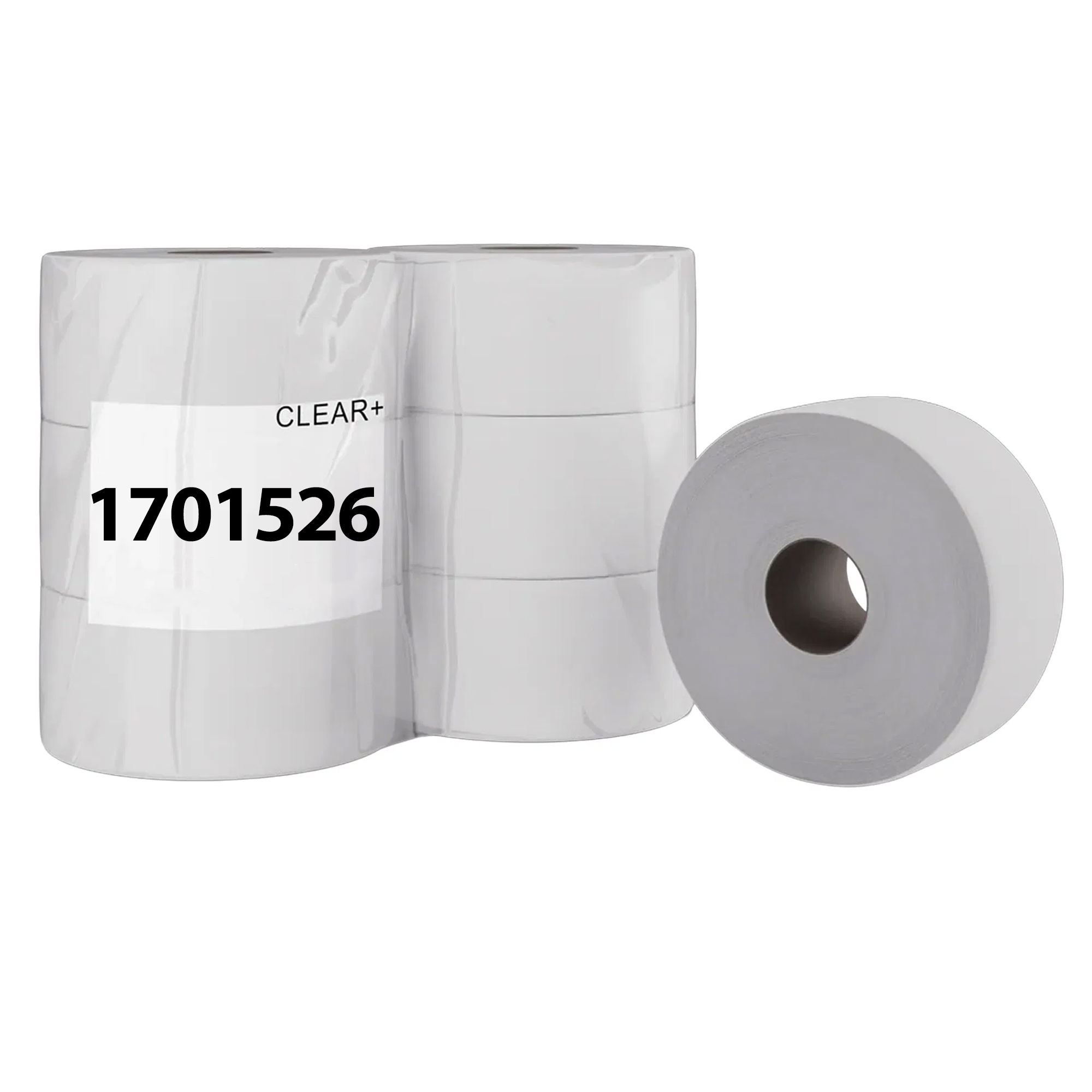 Toilettenpapier Jumborolle | 2-lagig | Zellstoff | 380 m | 1'520 Blatt | Clear+