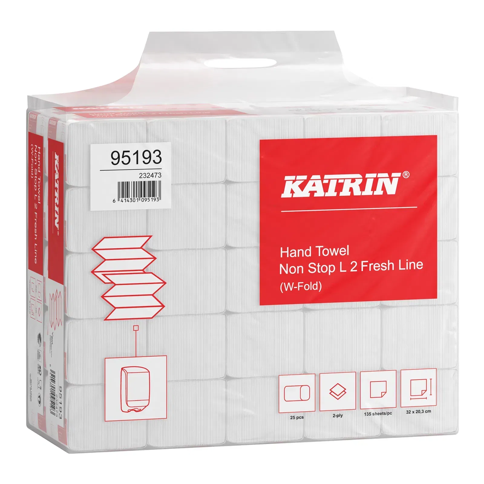 Papierhandtücher W-Falz 2-lagig Zellstoff Katrin 95193