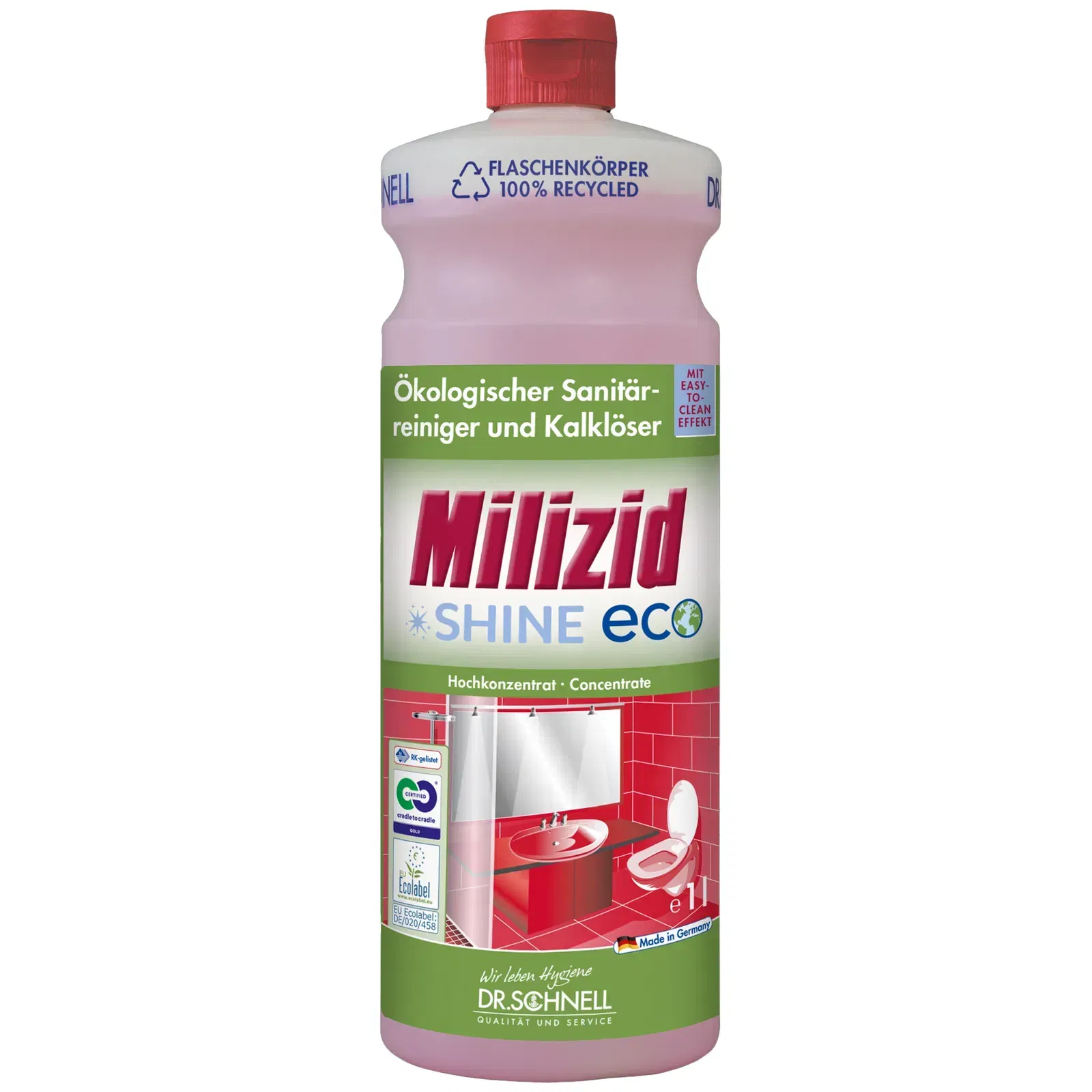 Sanitary cleaner Dr. Schnell Milizid Shine Eco 1 liter bottle