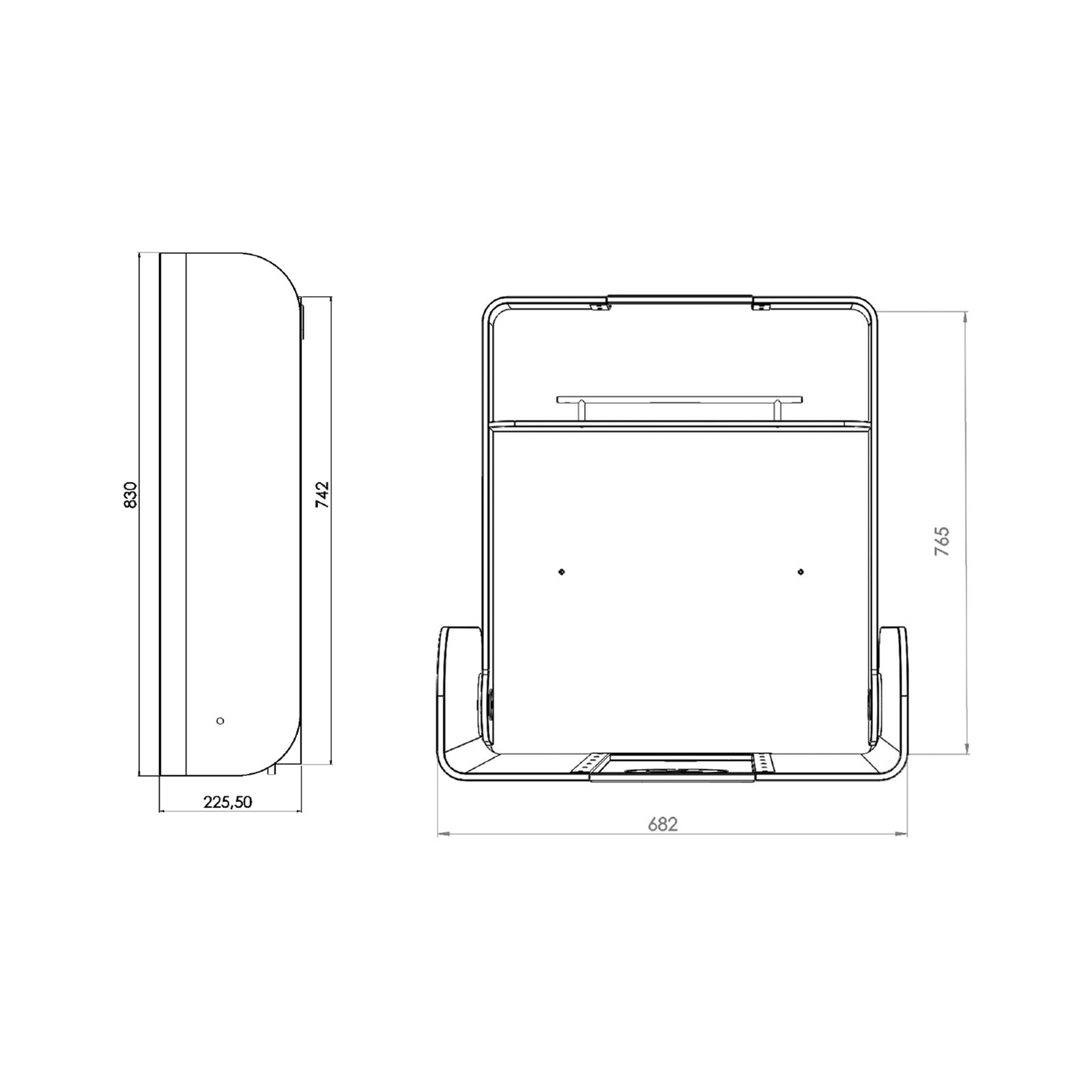 Timkid KAWAmaxi Wickeltisch Zeichnung Masse
