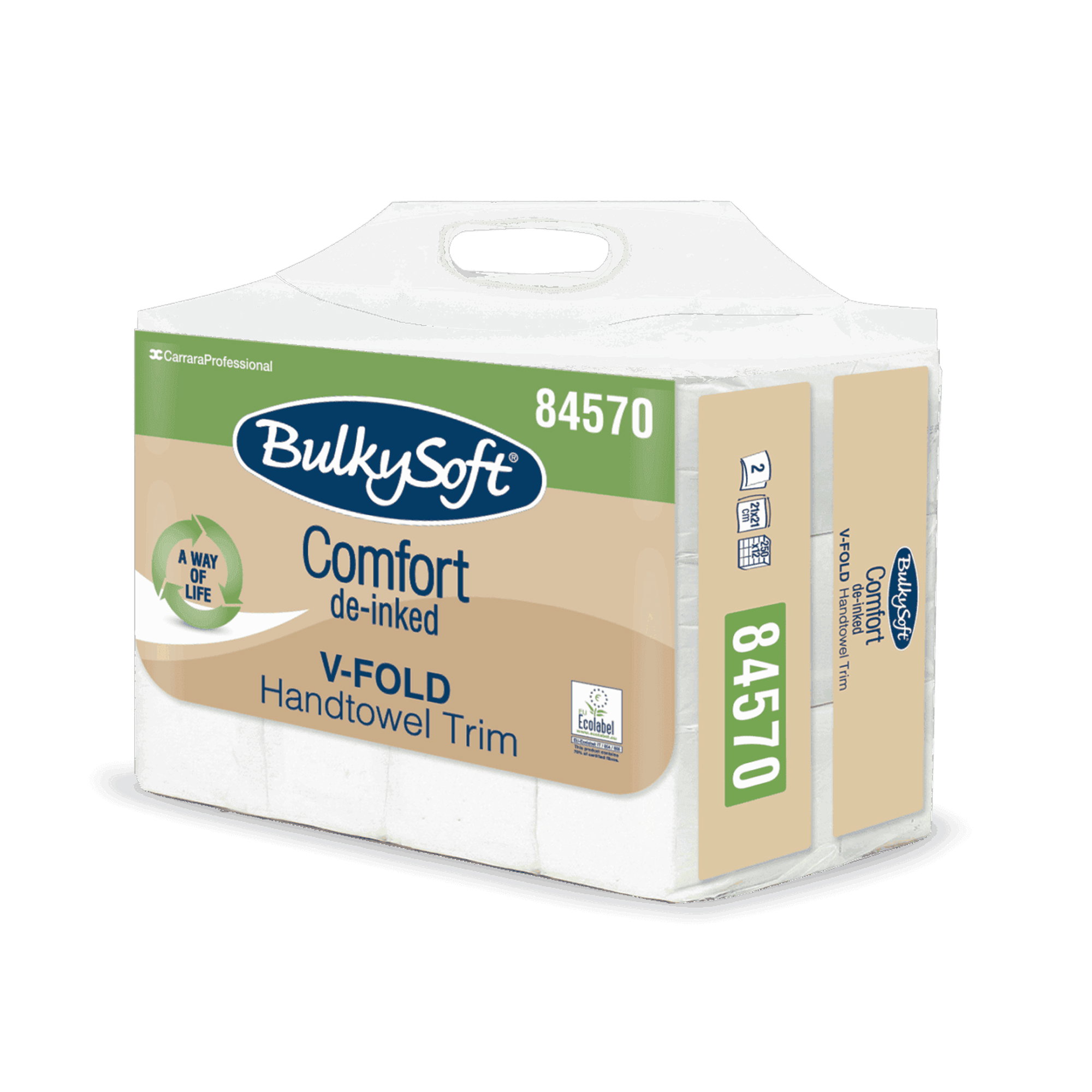 Papierhandtücher V-Falz | 2-lagig | Recycling | BulkySoft 84570 Comfort