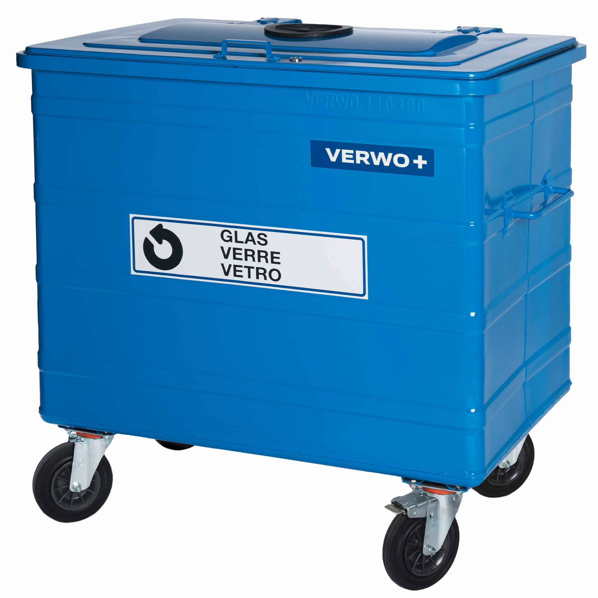 800 Liter Stahlcontainer Glas VERWO