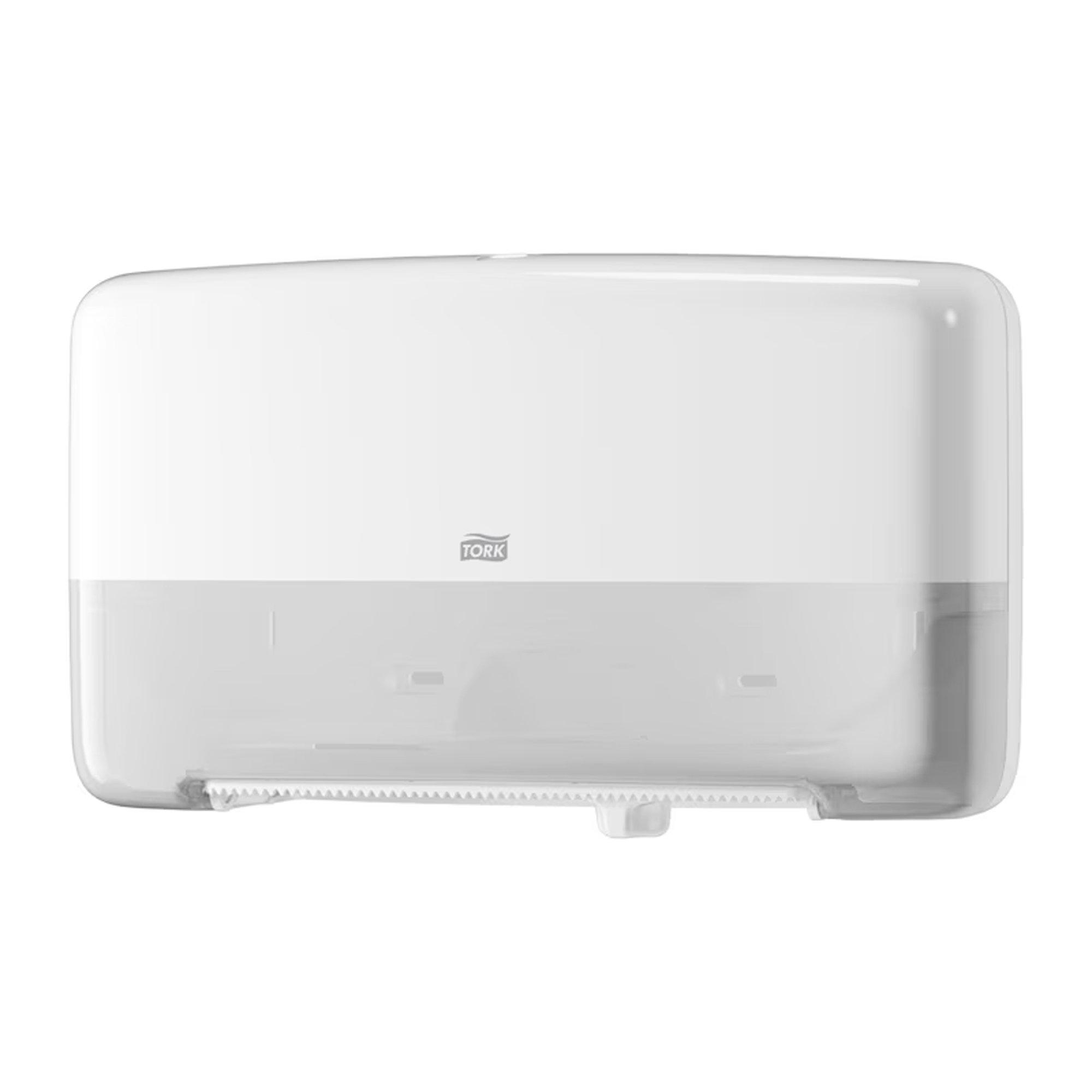 TORK Mini Jumbo Doppelrollen Toilettenpapierspender, Handtrockner, Wandmontiert, Weiß, Plastik, Tork