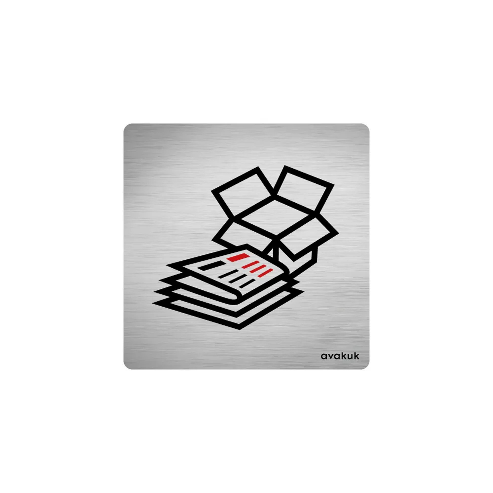 mousepad, tischunterlage, gebürstetes metall, verpackung, avakuk