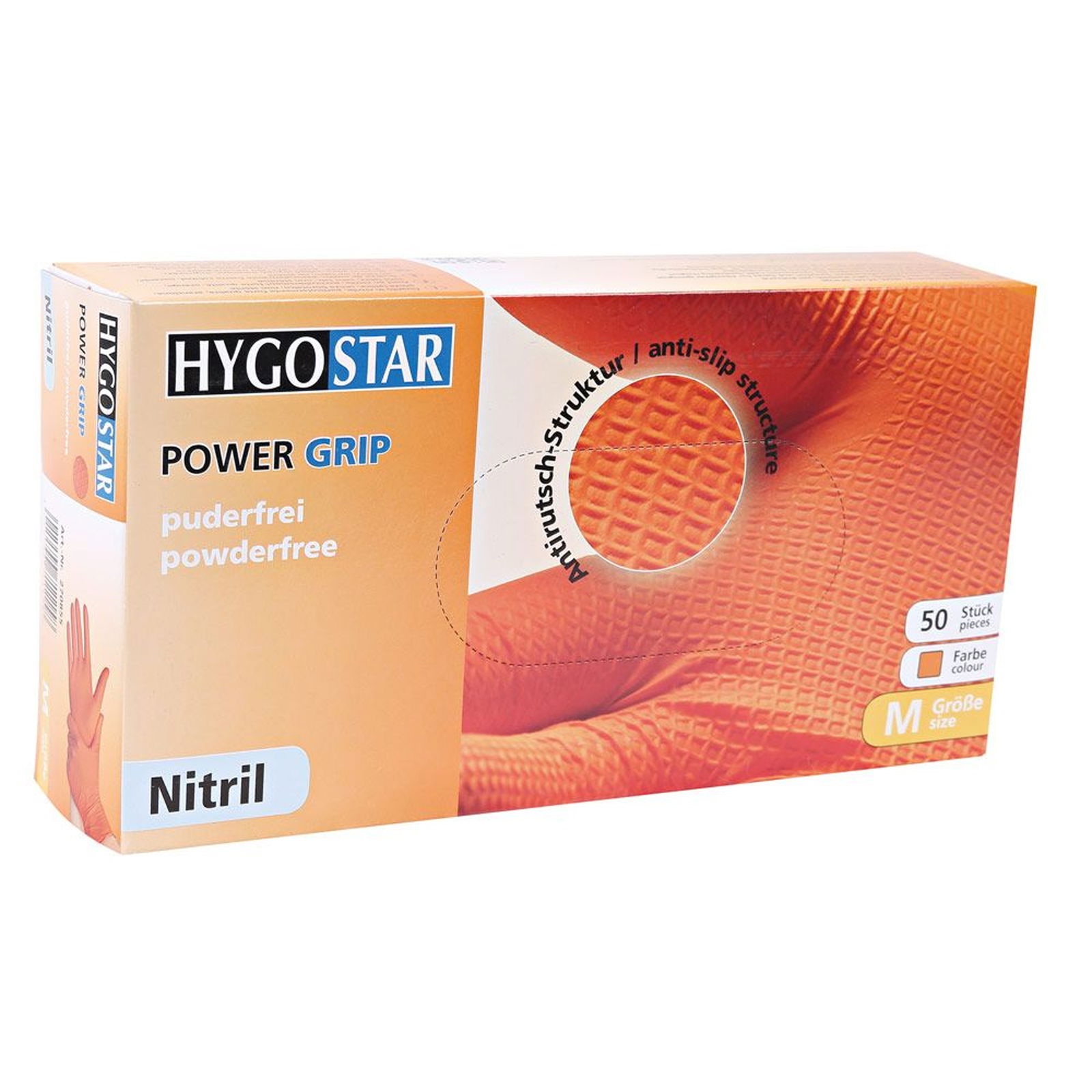 Nitrile gloves orange Power Grip powder-free