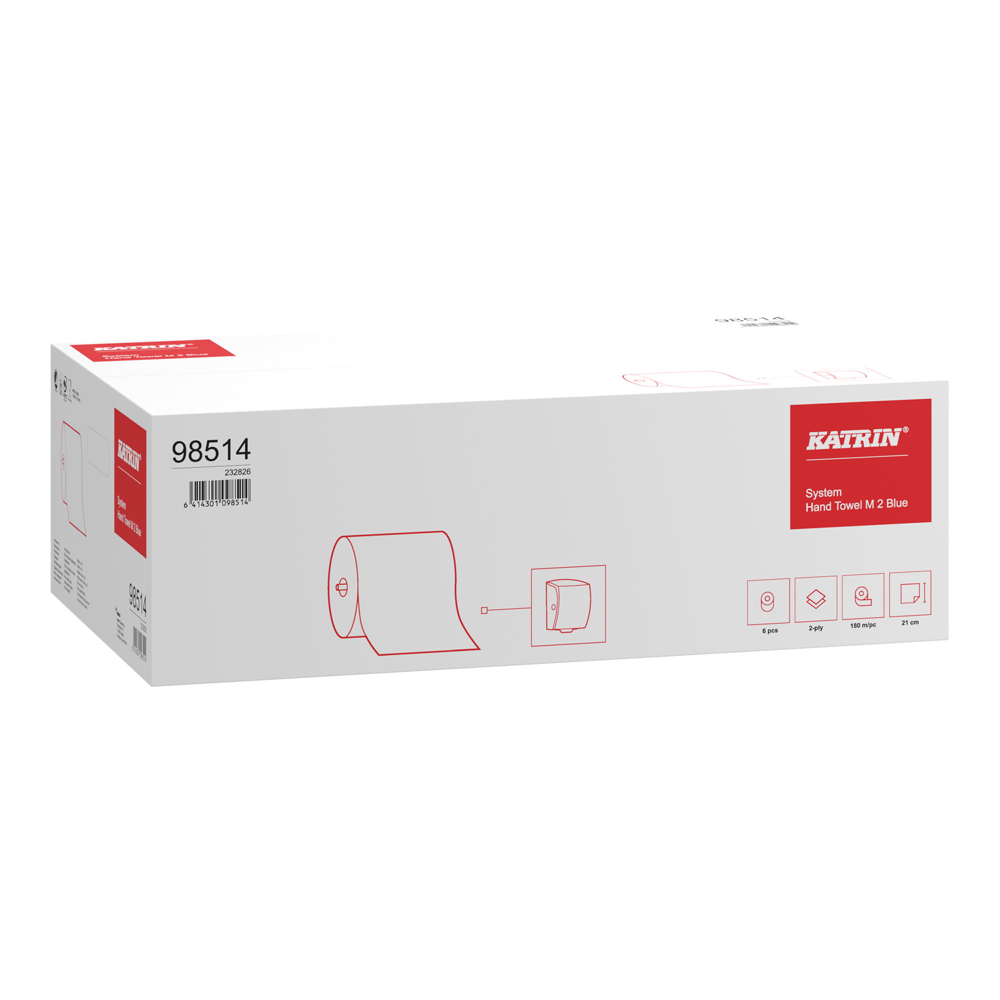 Rotoli di carta assorbente | 180 m | 2 veli | cellulosa | Katrin 98514