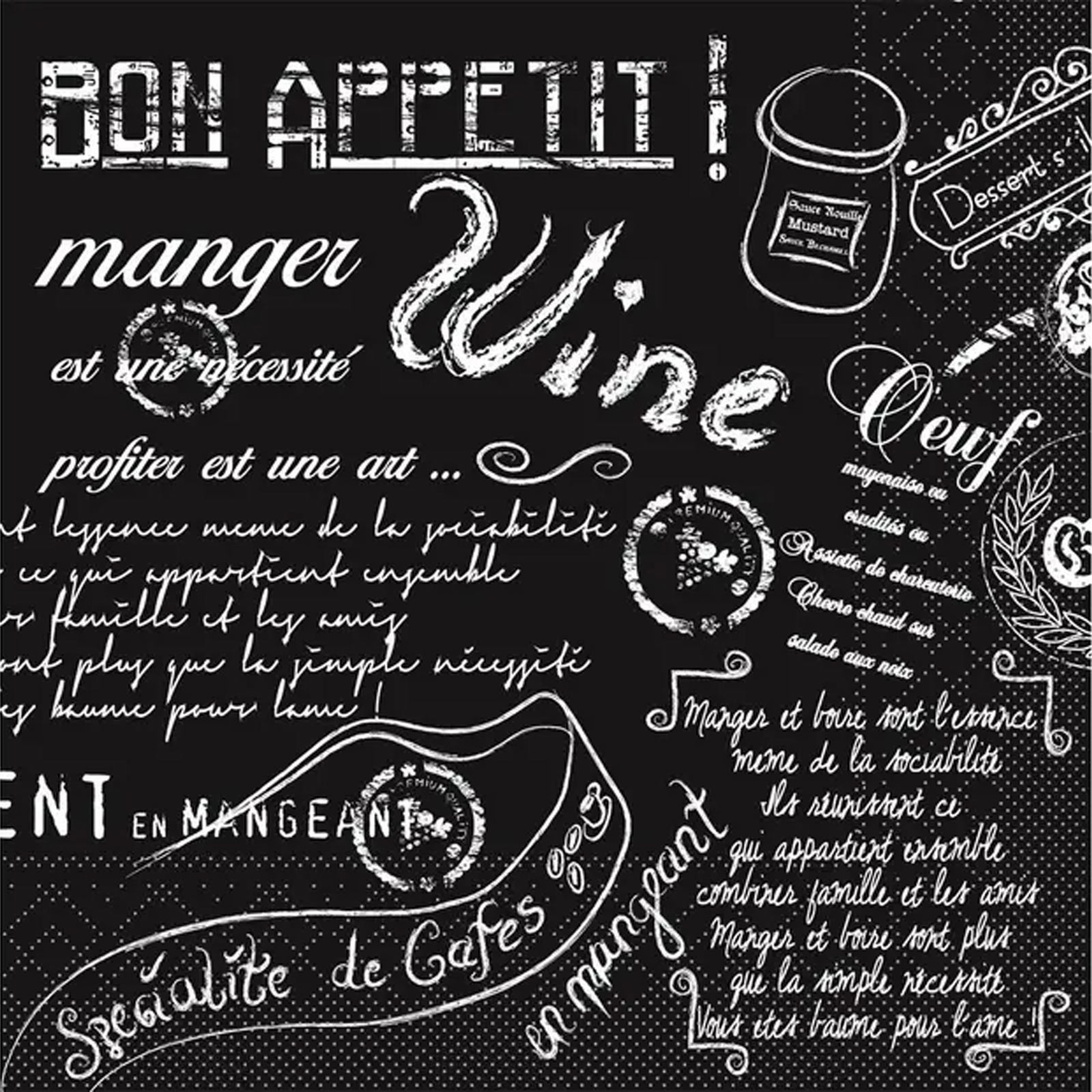 Servietten Tissue 33x33cm 1/4 Falz “Script”