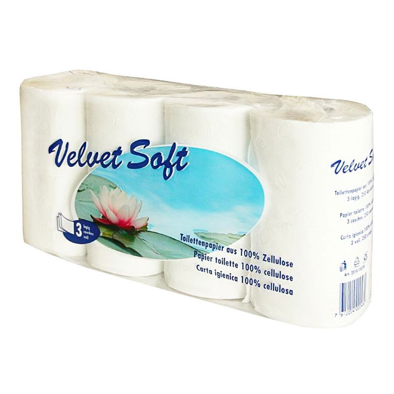 Toilettenpapier Velvet Soft 3-lagig Palette