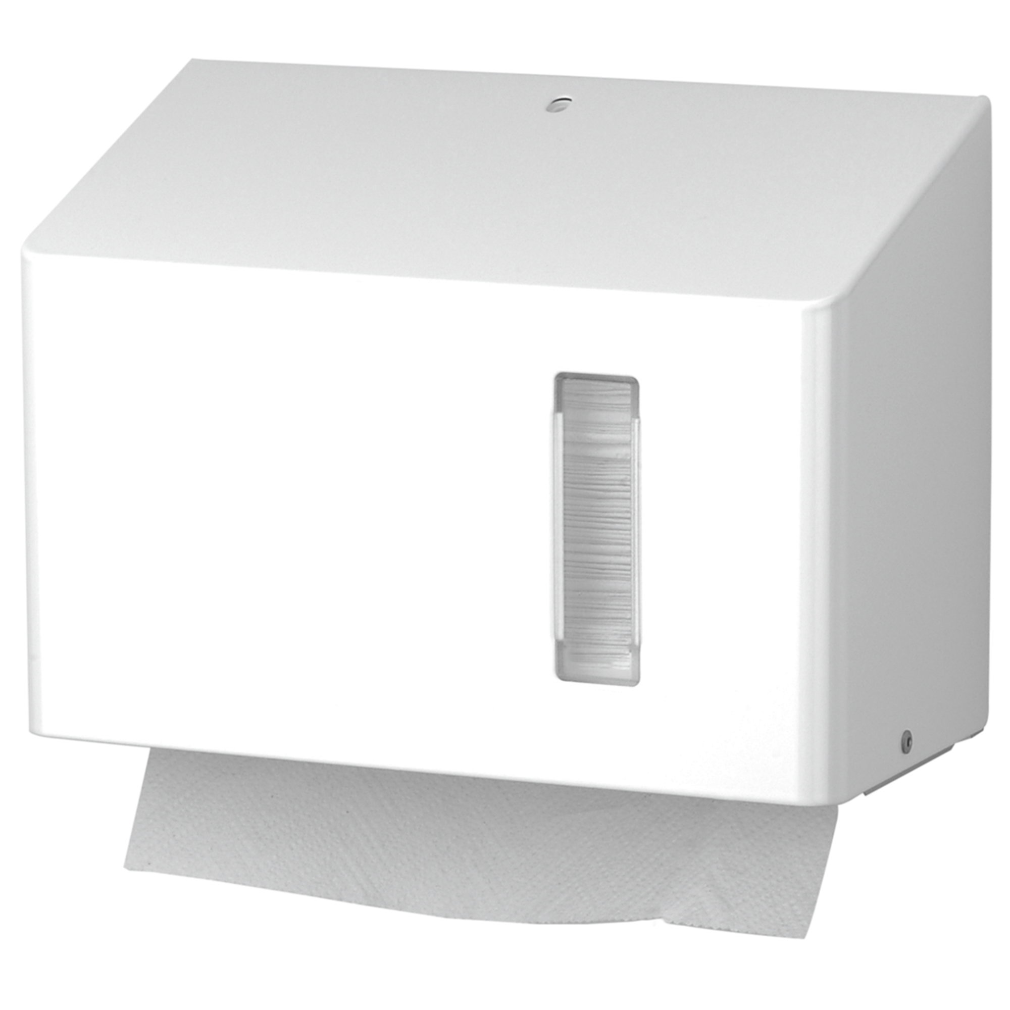 Papiertuchspender, Wandspender, Seitenansicht, Kunststoff, weiß