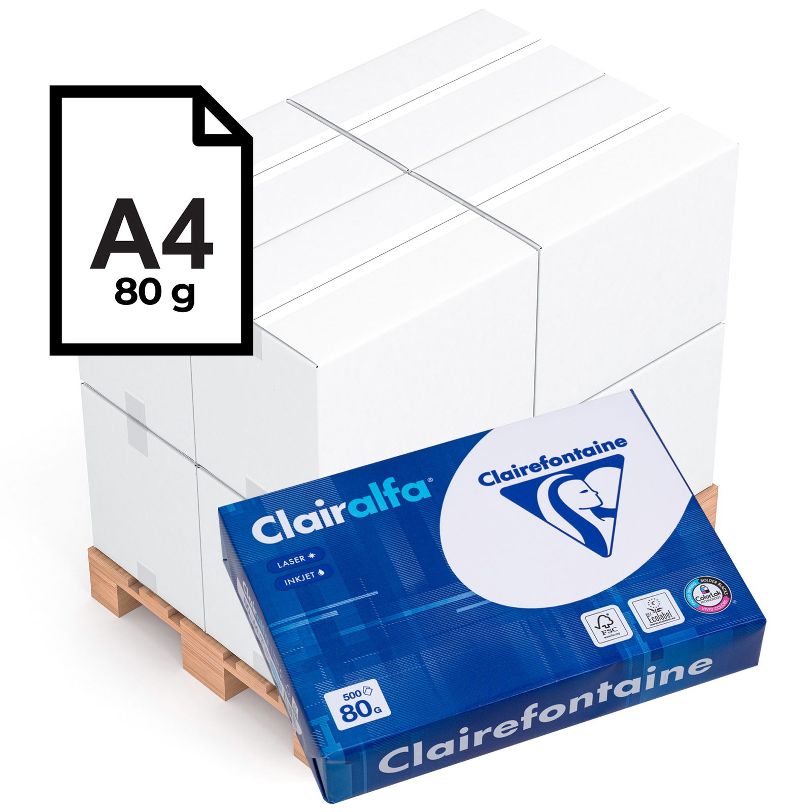 Copy paper Clairalfa Clairefontaine | A4 | 80 g | half pallet