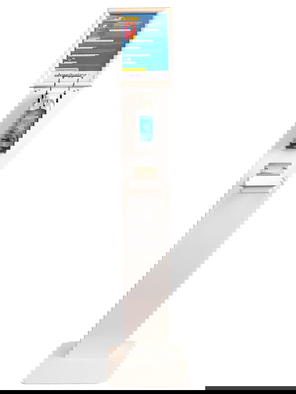 Desinfektionssäule Edelstahl weiss