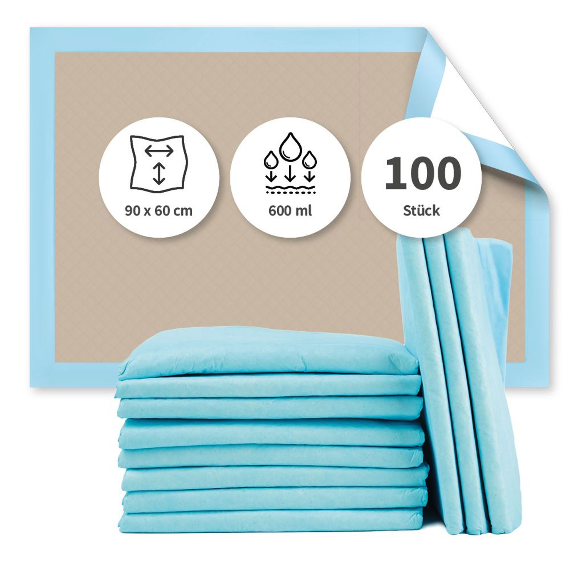 Alèses d'incontinence | 90 x 60 cm | jetables | 6 couches