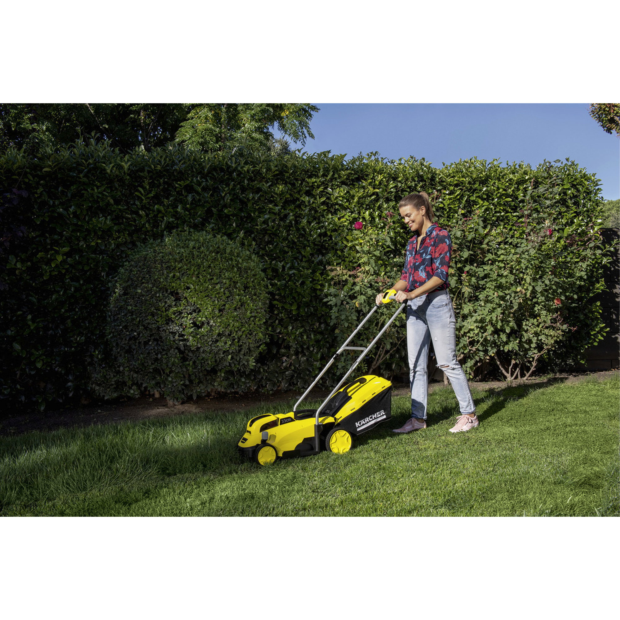 Rasenmäher, Elektrisch, Gelb, Tragbarer Mäher, Gartenpflege