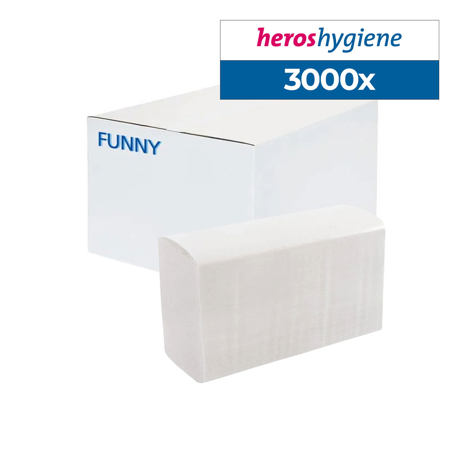 Funny AG-064-3 Papierhandtuch reycling weiss 1-lagig M-Falz 3000 Blatt