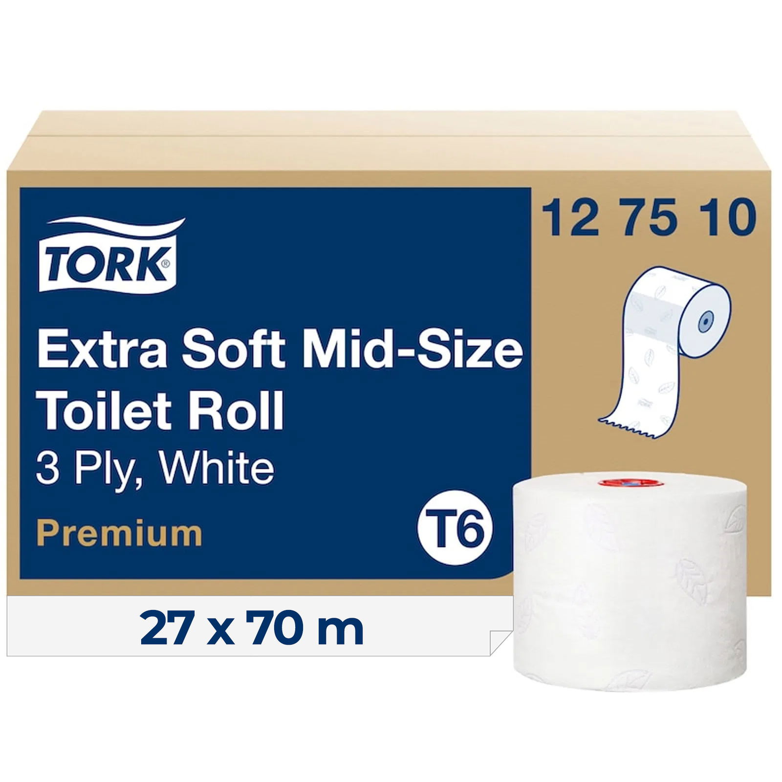 TORK 127510 T6 rotolo di carta igienica midi extra morbido Premium