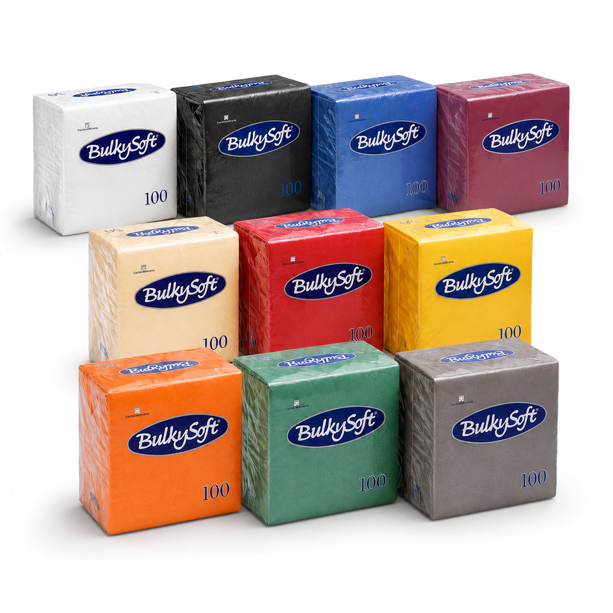 Servietten 1/4 Falz | Zellstoff | 24 x 24 cm | BulkySoft Rainbow