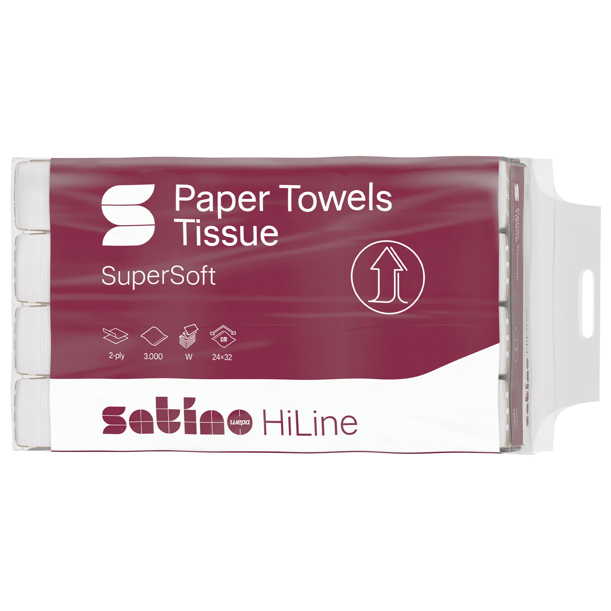Papierhandtücher W-Falz | 2-lagig | Zellstoff | satino HiLine 274980