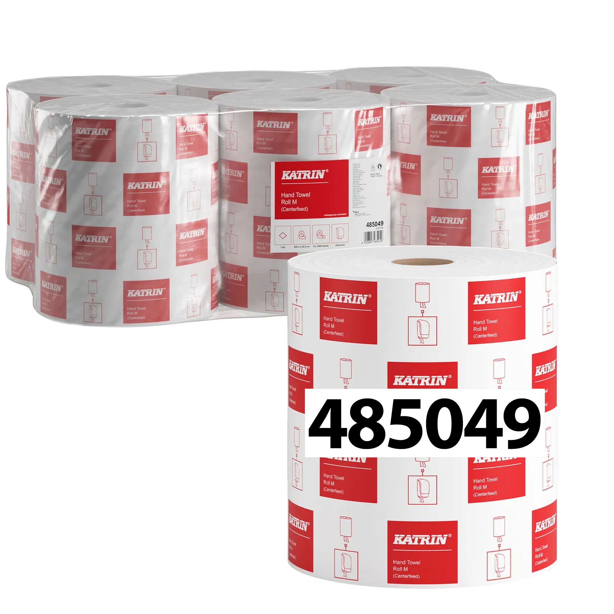 Papierhandtuchrollen | 300 m | 1-lagig | Zellstoff | Katrin M