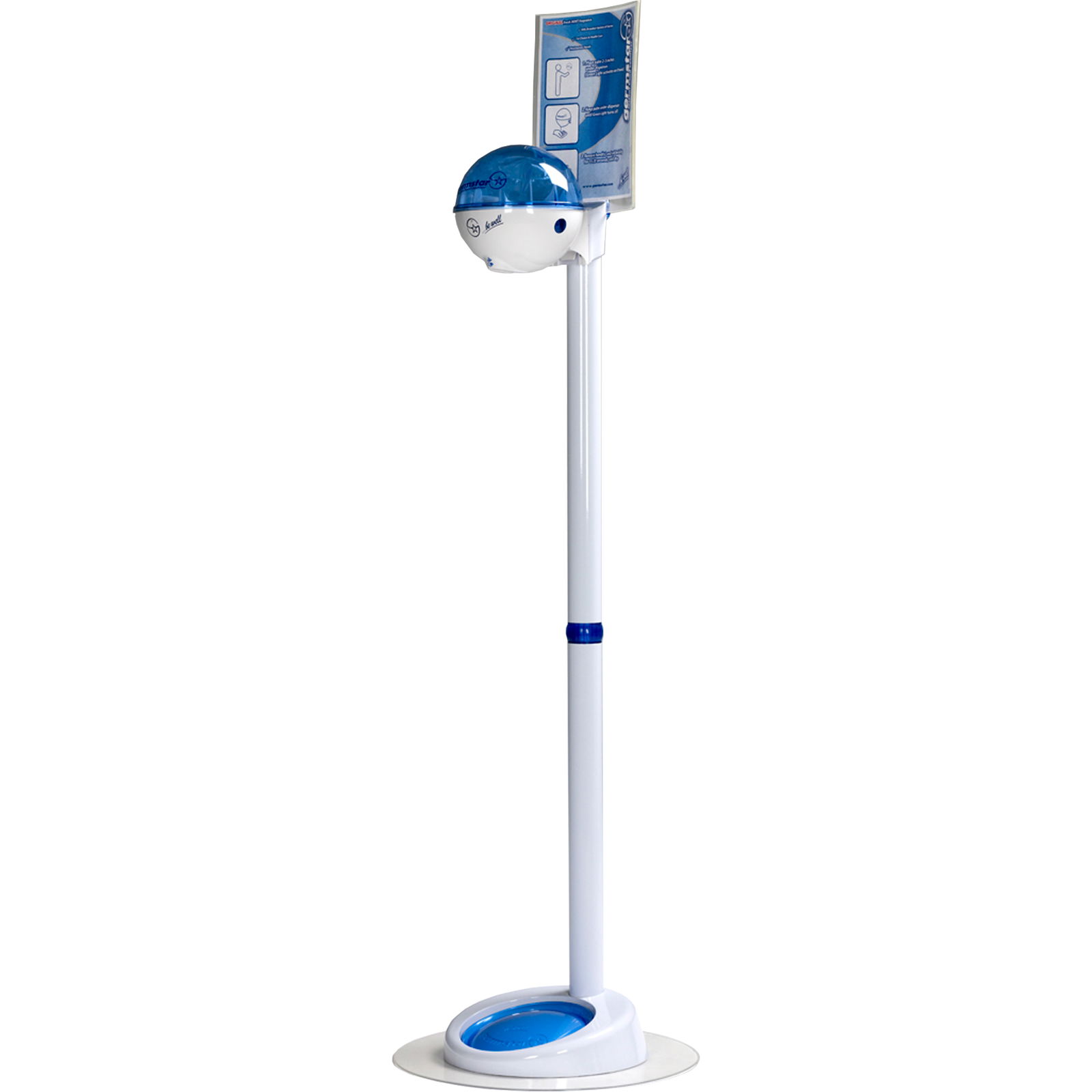 Colonna di disinfezione Germstar con sfera di disinfezione, colore blu-bianco