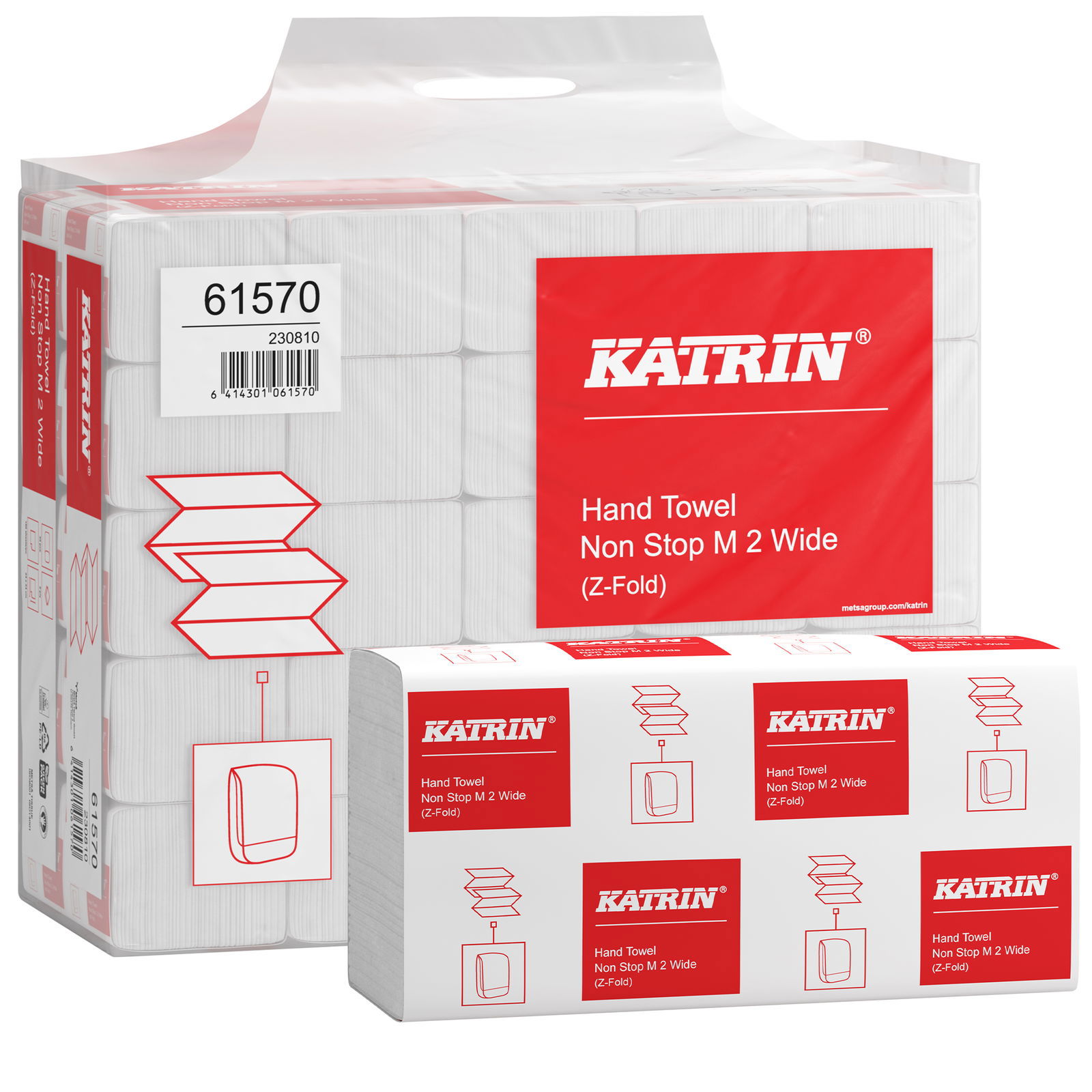 Asciugamani di carta piega a Z 2 veli in cellulosa KATRIN 61570