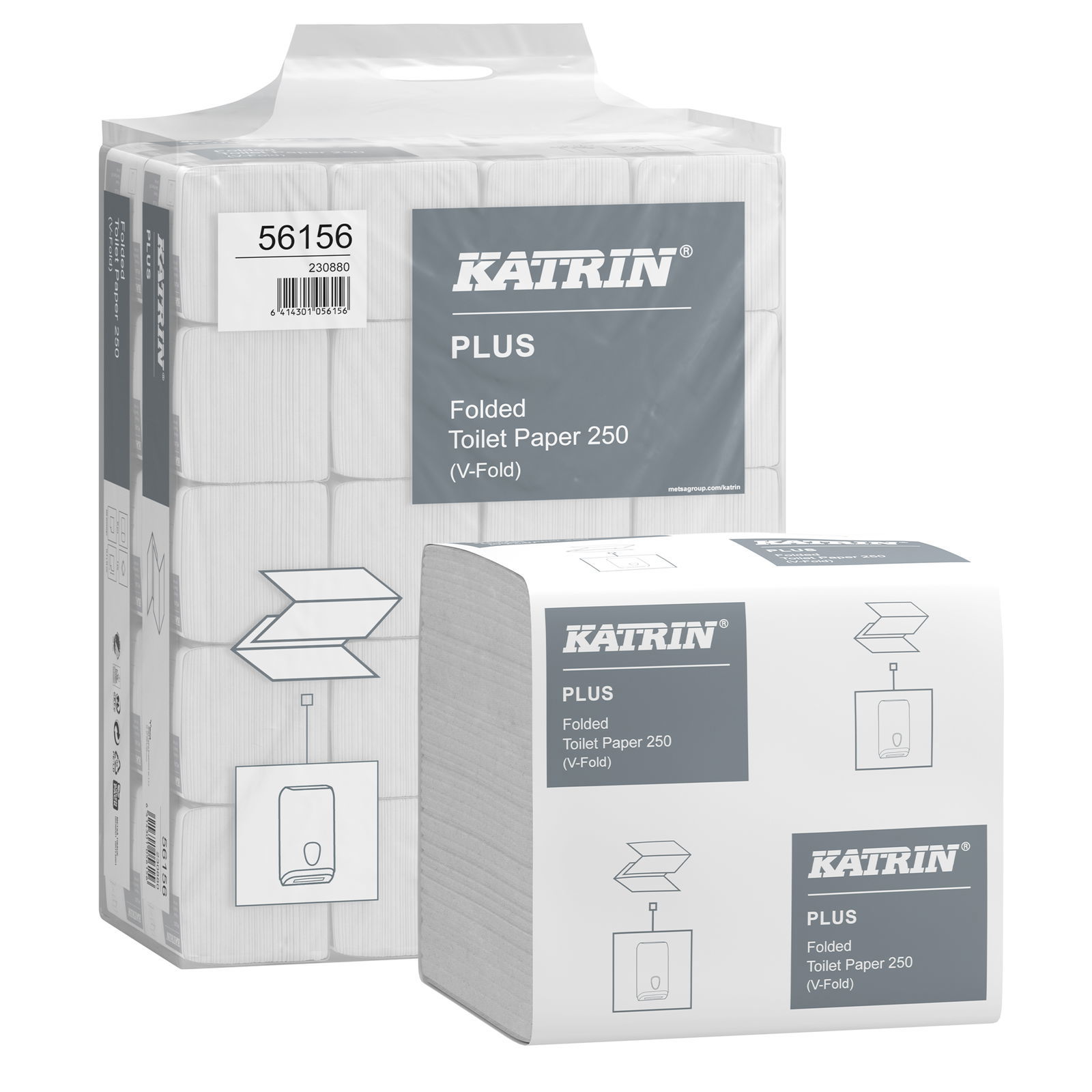 KATRIN 56156 Plus carta igienica a foglio singolo 250 strappi 2 veli
