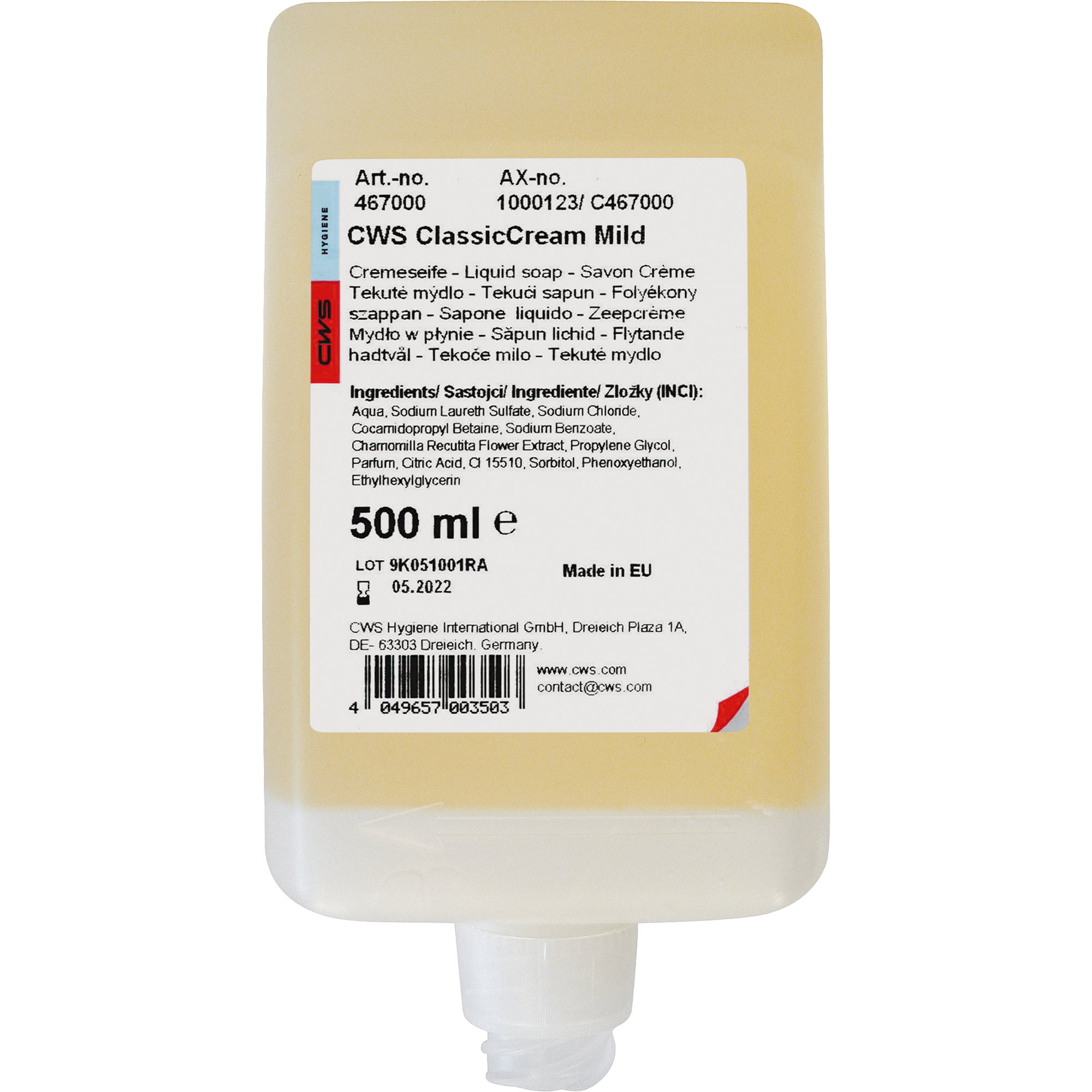 Flüssigseife | 500 ml | CWS ClassicCream Mild 1000123