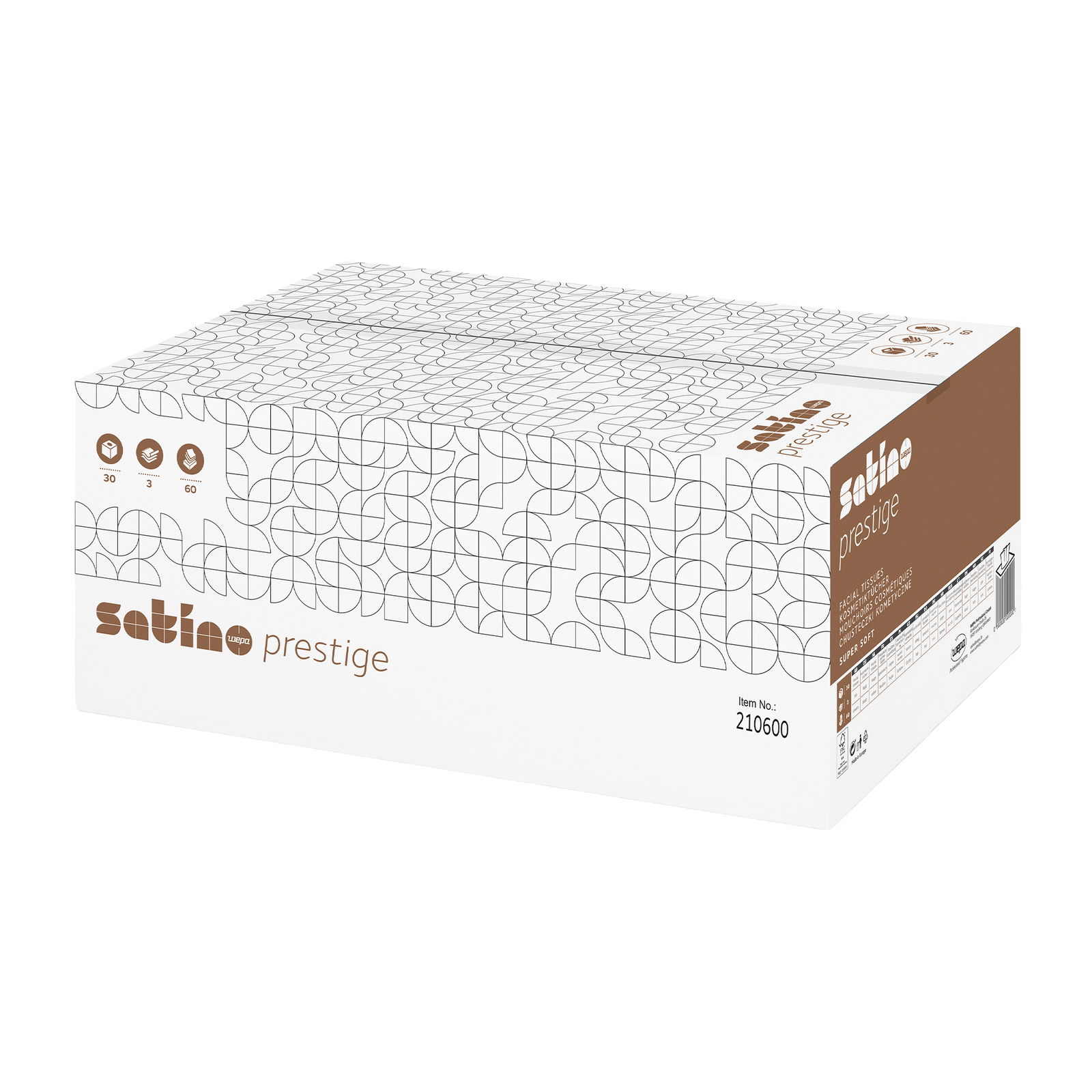 Satino Prestige 210600 fazzoletti di carta cubo 3 veli cellulosa