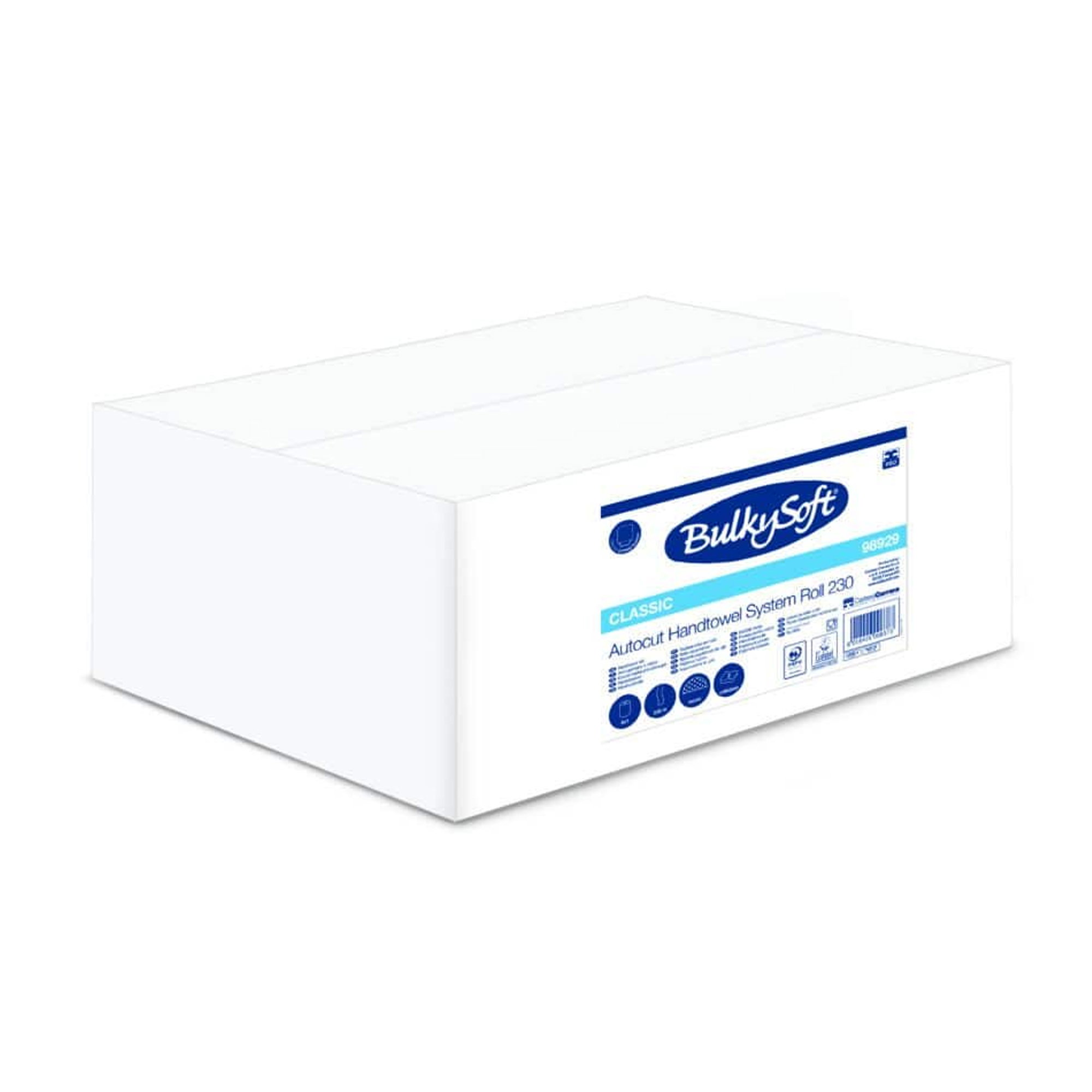 Papierhandtuchrollen | 230 m | 2-lagig | Zellstoff | BulkySoft 98929 Premium Autocut