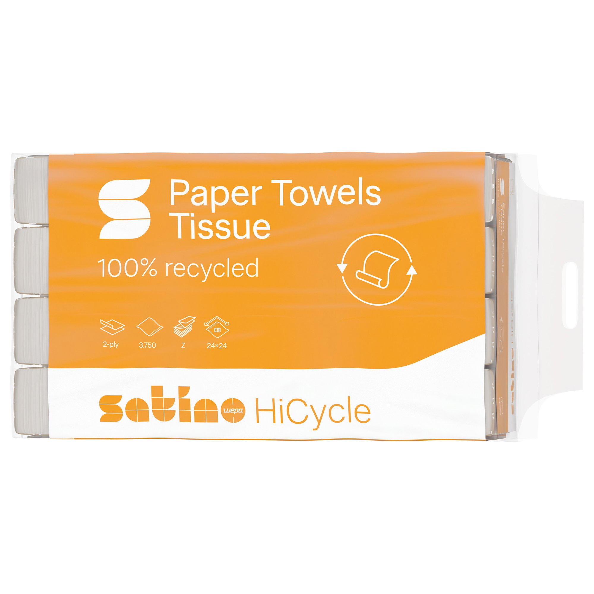 Papierhandtücher Z-Falz | 2-lagig | Recycling | satino HiCycle 278570