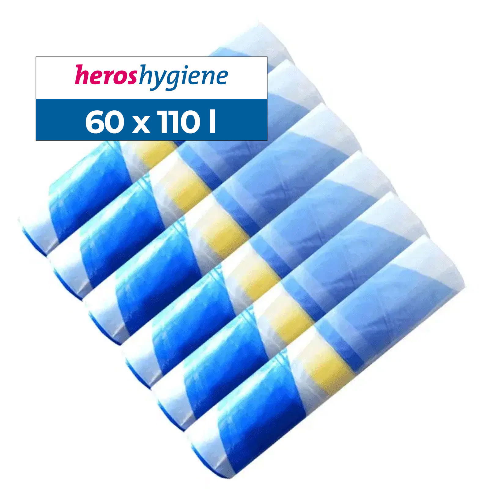 60x sacchi di raccolta in PET, 110 litri