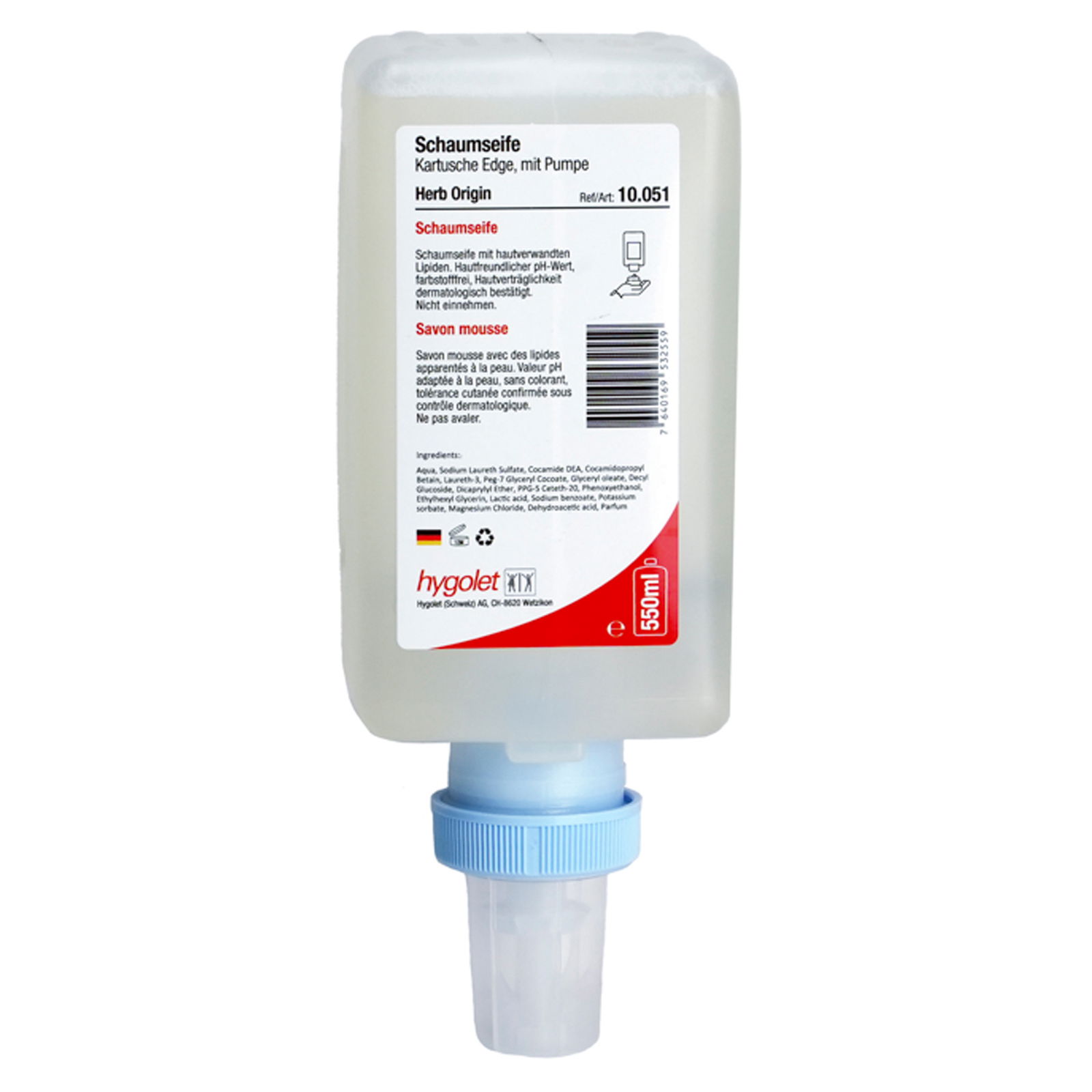 Foam soap cartridge Edge 550 ml Herb Origin 10.051