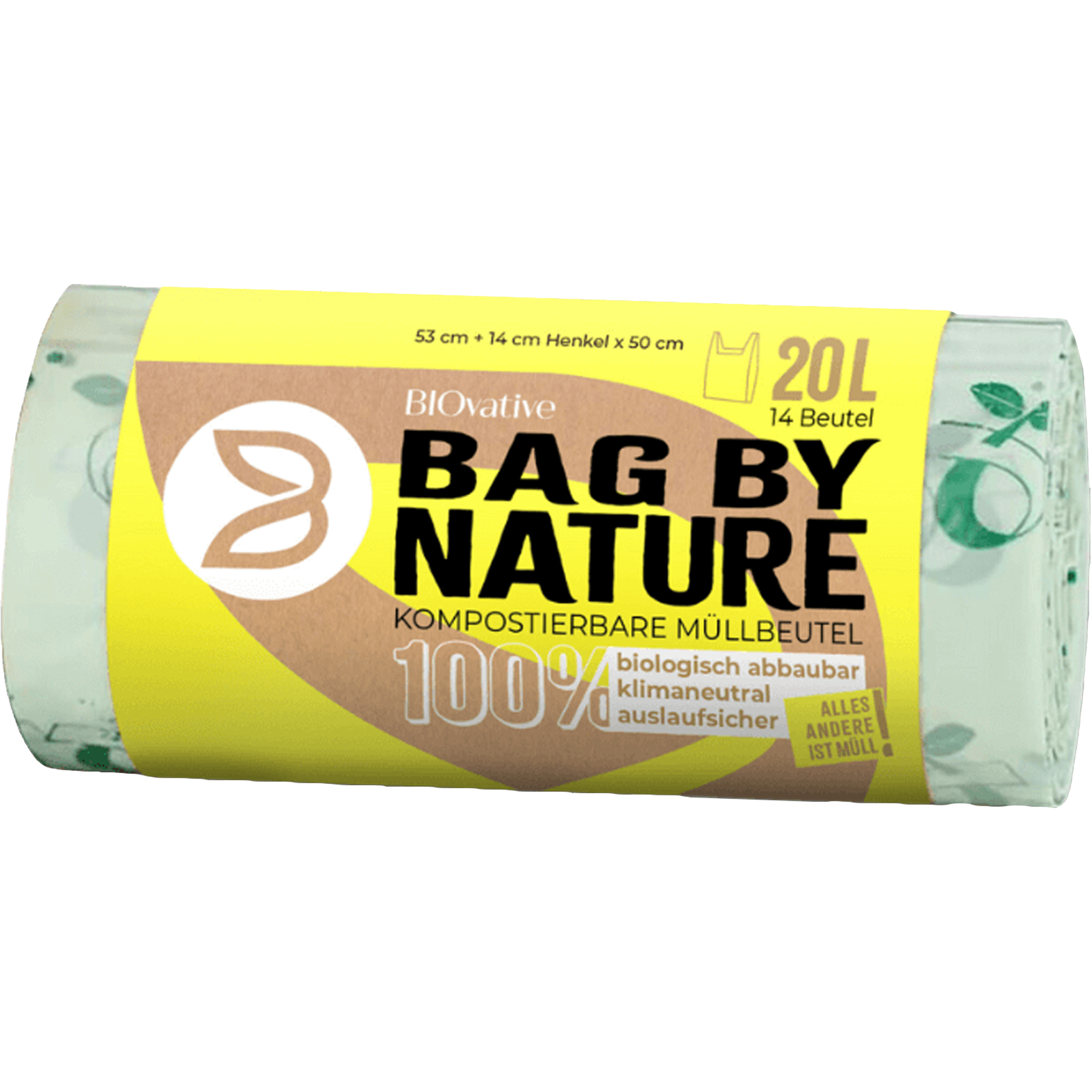 Bio-Abfallsäcke 20 l | mit Griff | Maisstärke | BIOvative