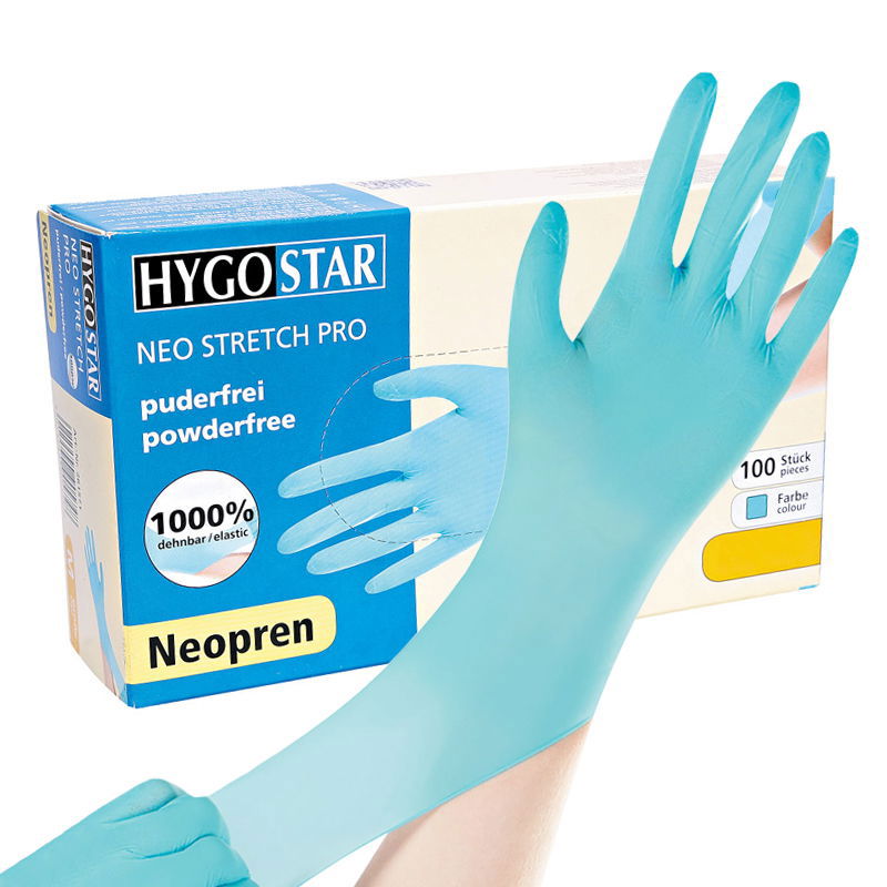 Neopren Einweghandschuhe Stretch Pro puderfrei