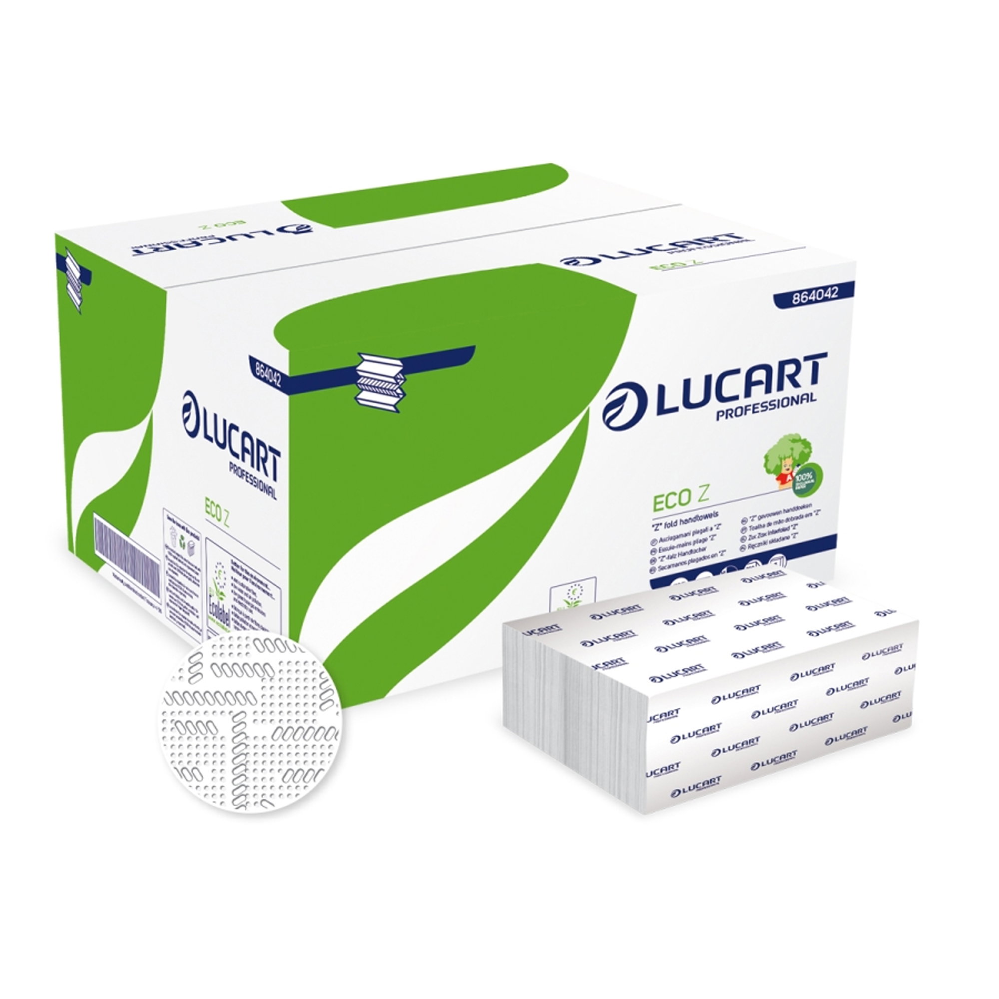 Papierhandtücher Z-Falz | 2-lagig | Recycling | Lucart Professional Eco Z