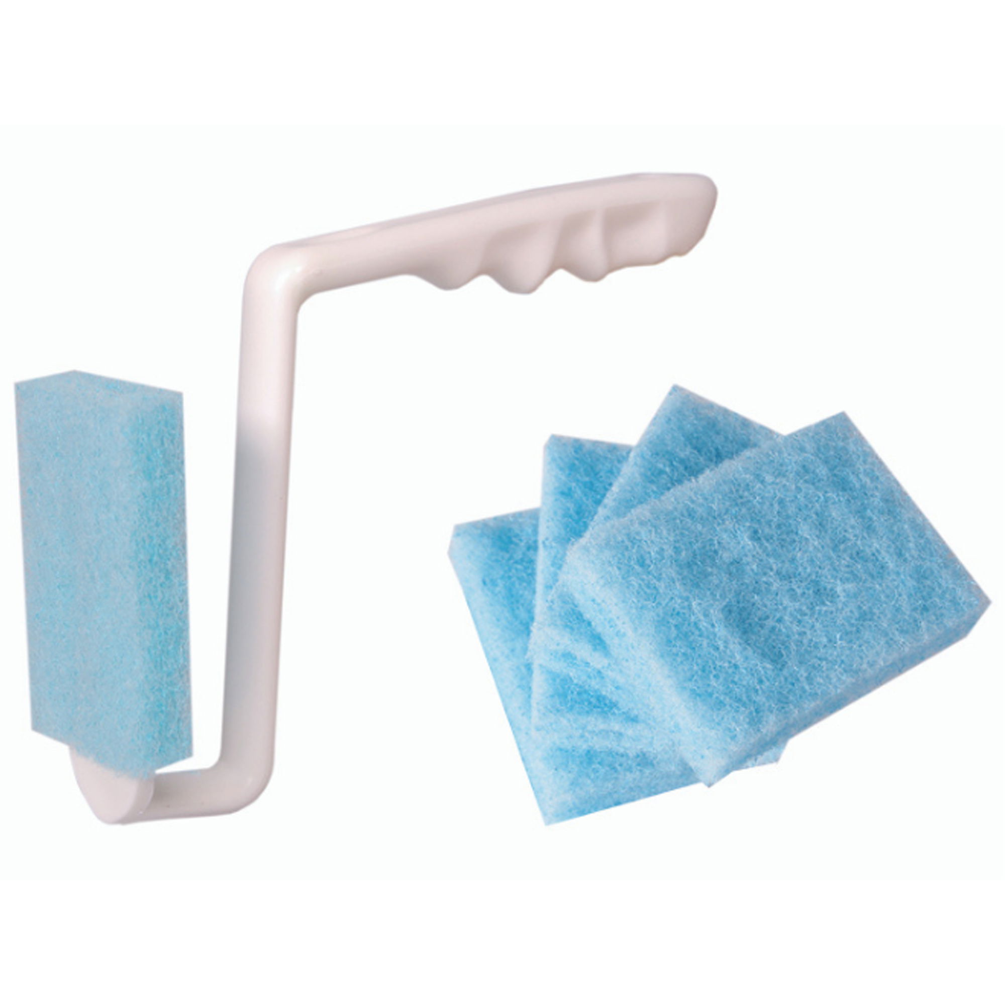 Reinigungsset für WC-Rand | Handgriff & 5 Pads