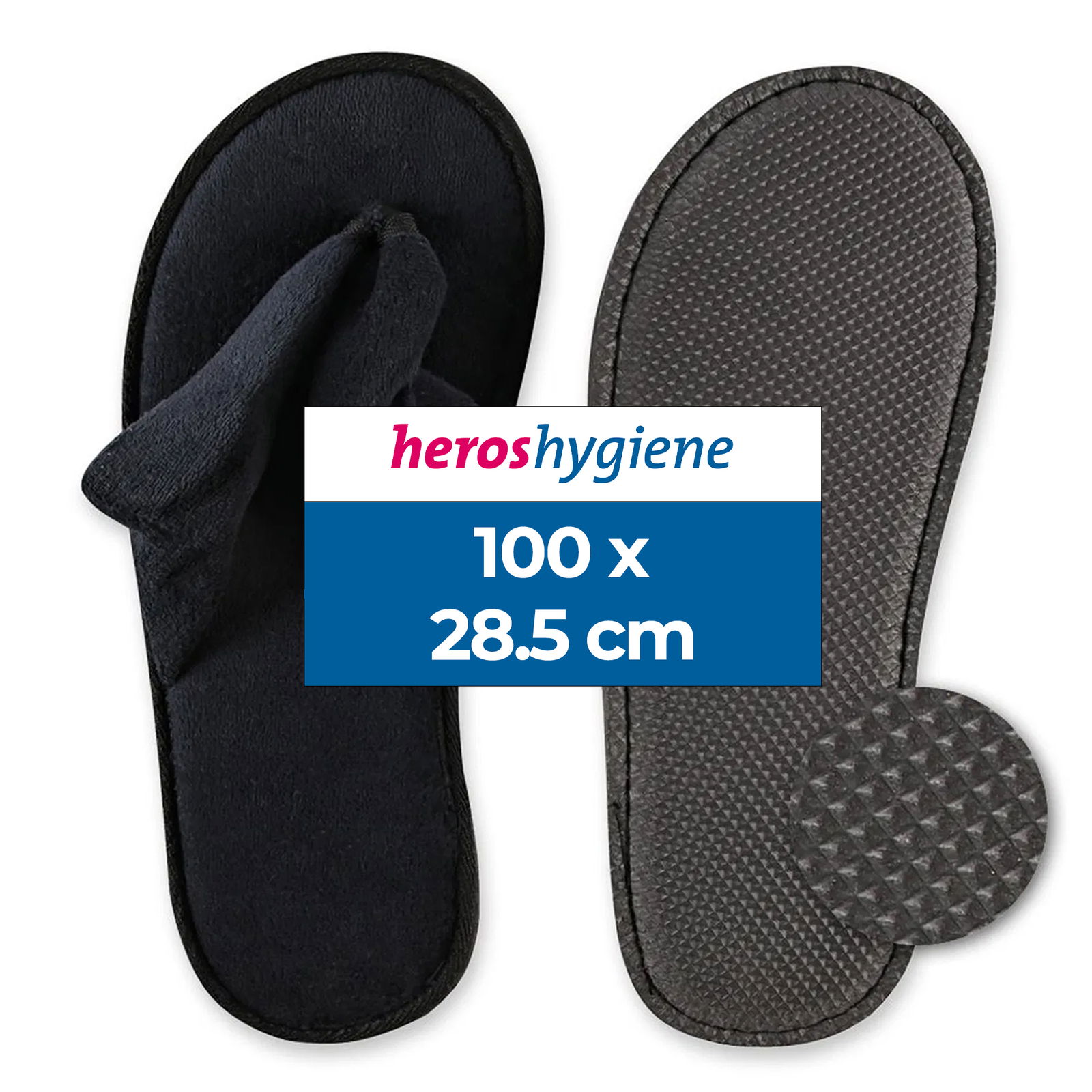 Infradito deluxe, 100 paia, nero, extra morbido, 28,5 cm, in velluto velour