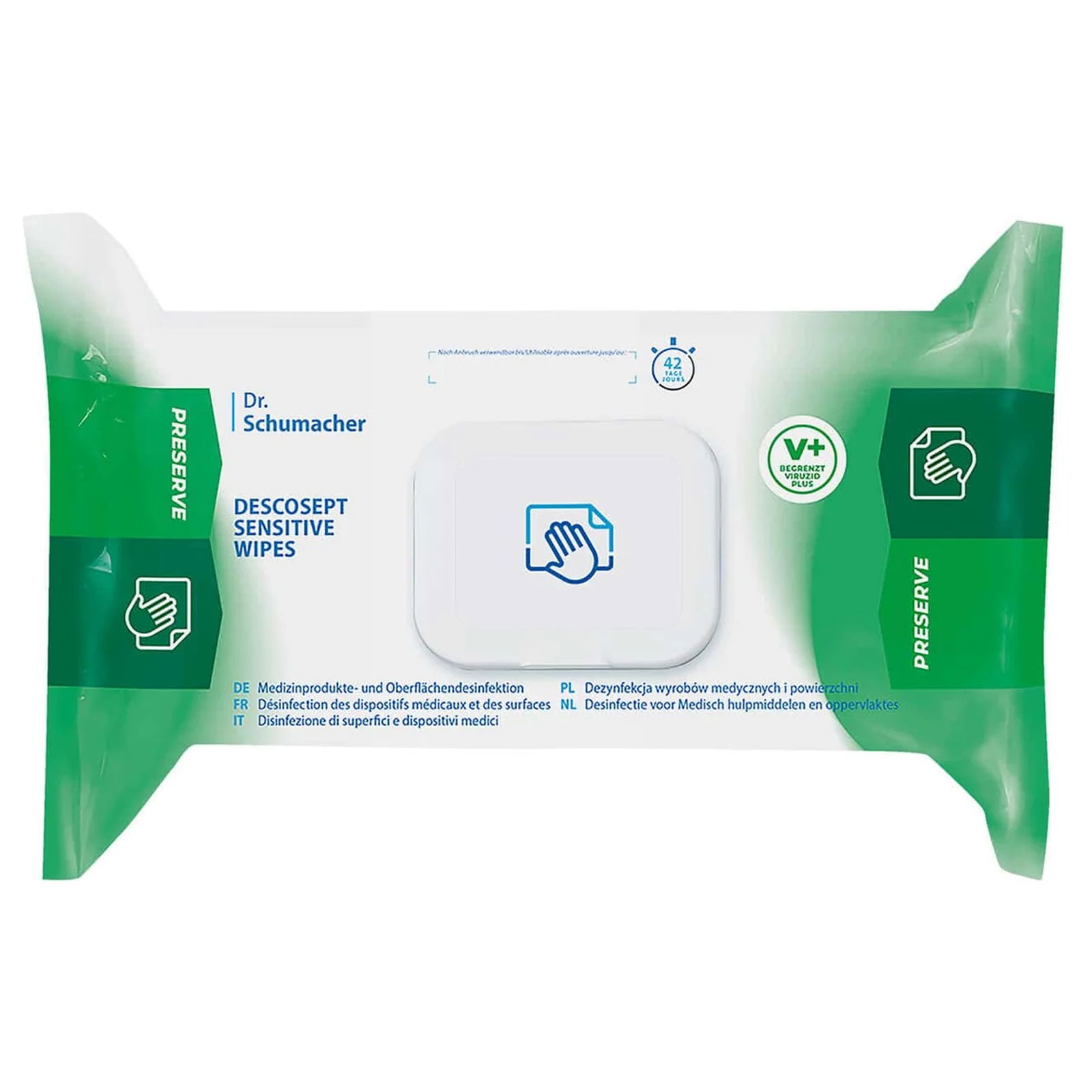 Disinfectant wipes | DESCOSEPT SENSITIVE WIPES | Dr. Schumacher