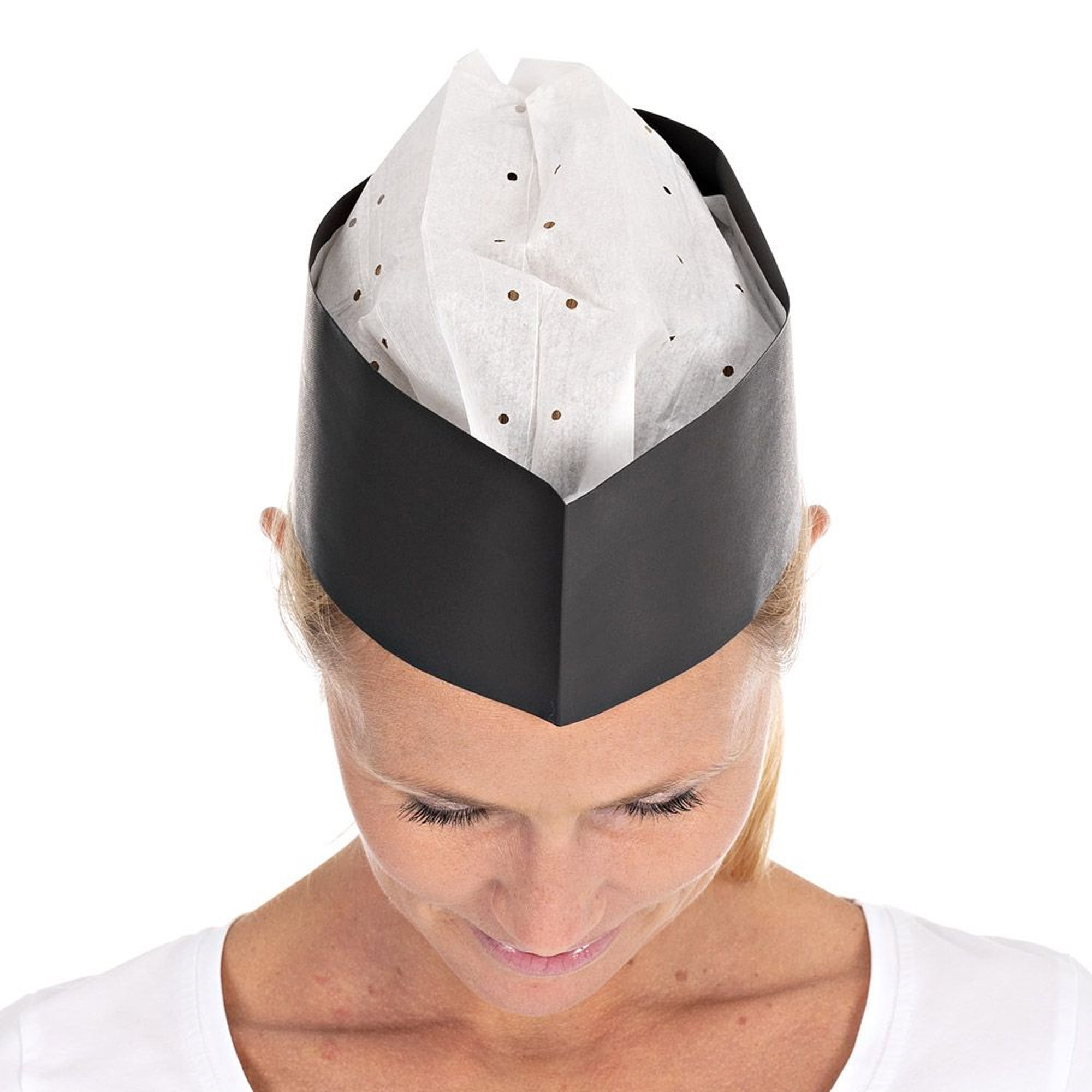 Schiffchen Mütze | Modell Service Black | Papier geprägt