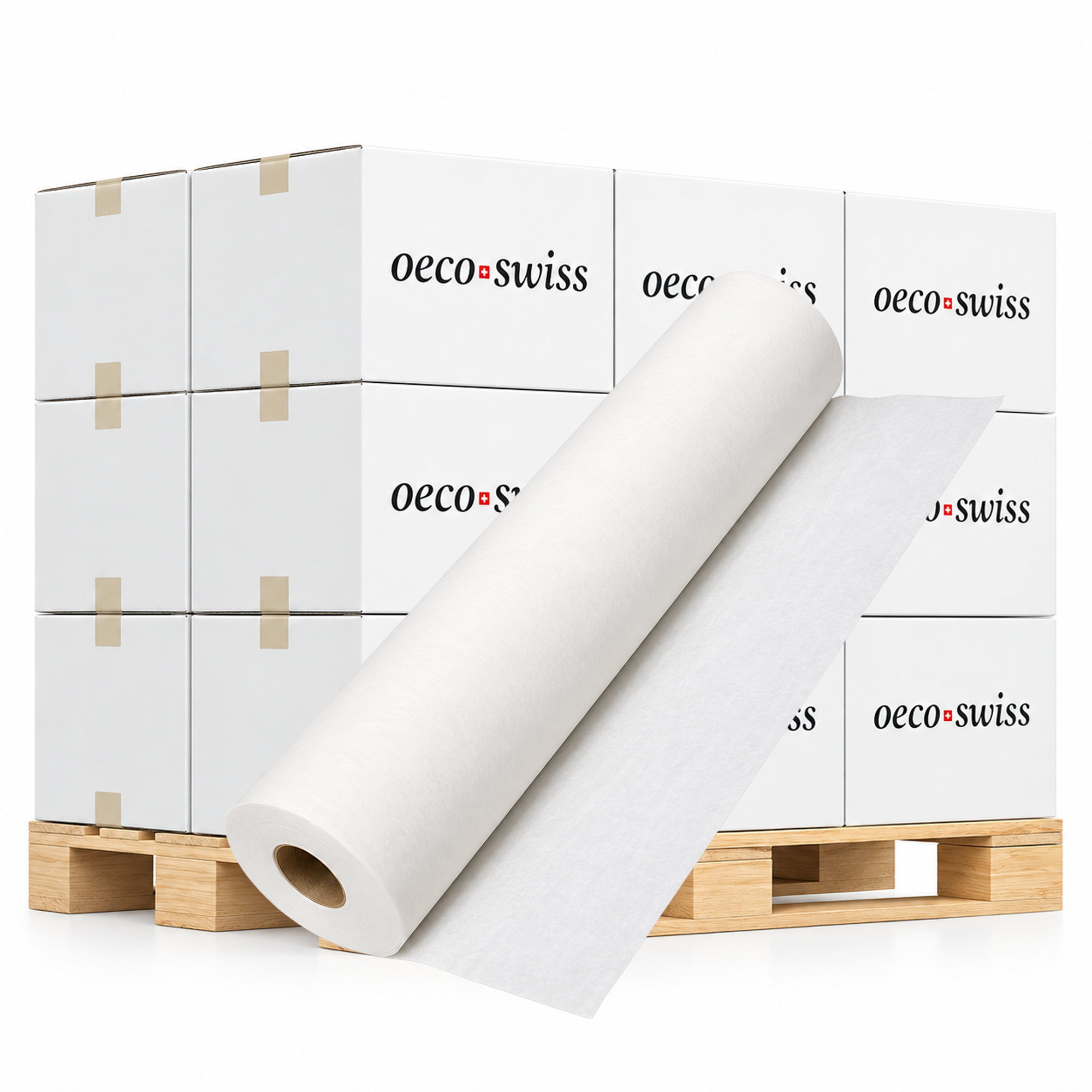 Palette | Ärzterolle | 50 m x 50 cm | 2-lagig | Zellstoff | Oeco Swiss