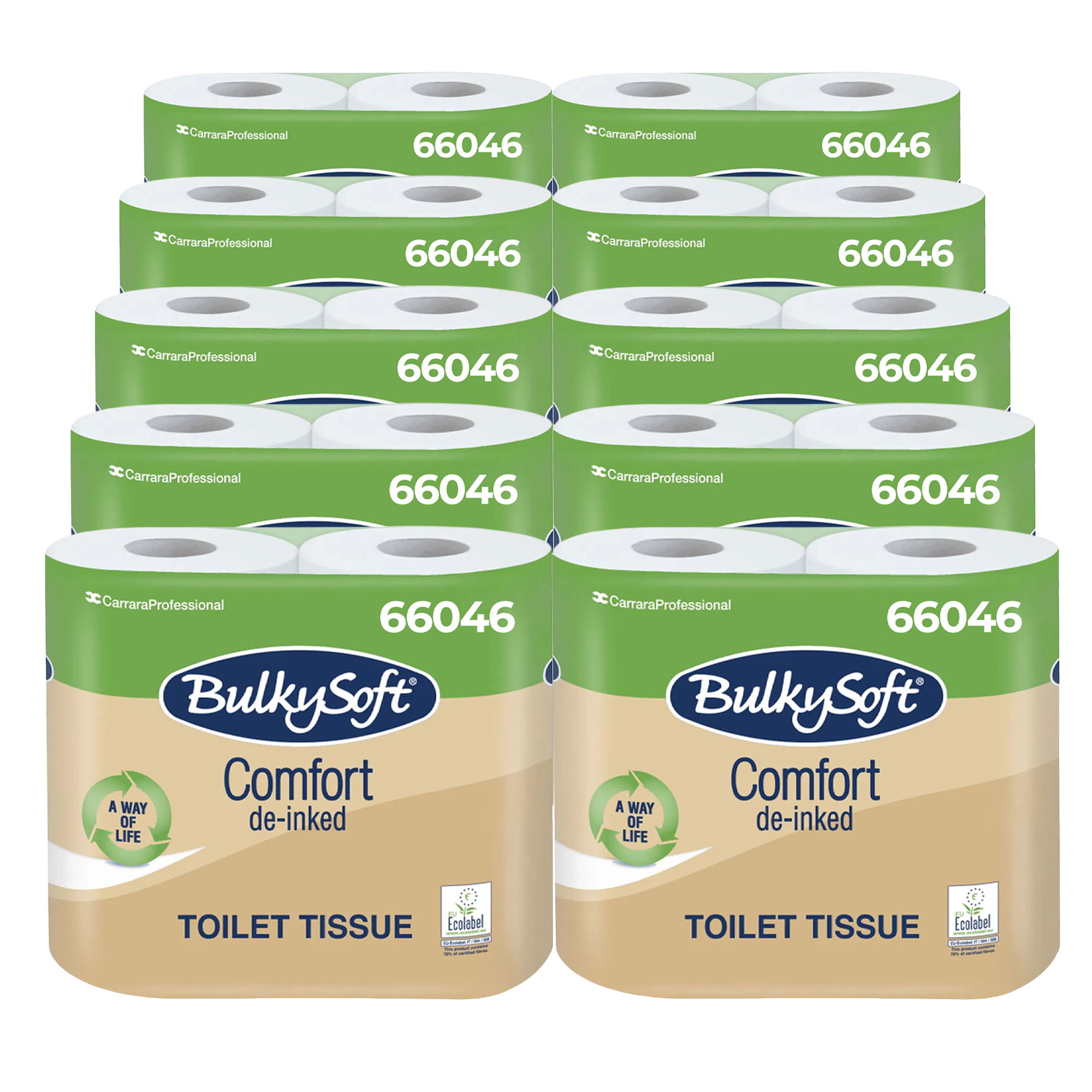 Papier hygiénique | 2 plis | Recyclé | 400 feuilles | BulkySoft Comfort 66046