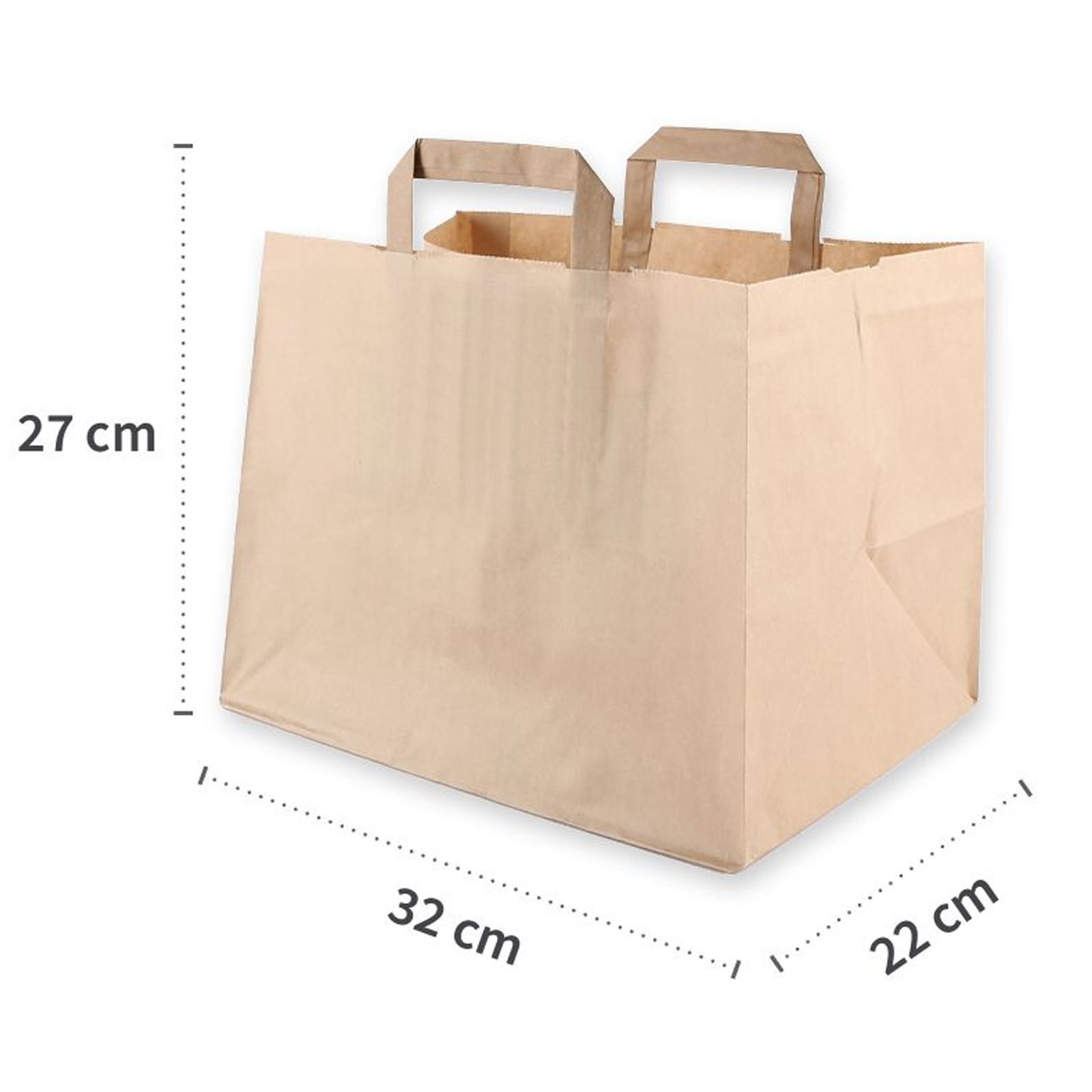 Papiertragetasche Recycling Kraftpapier 27x32cm
