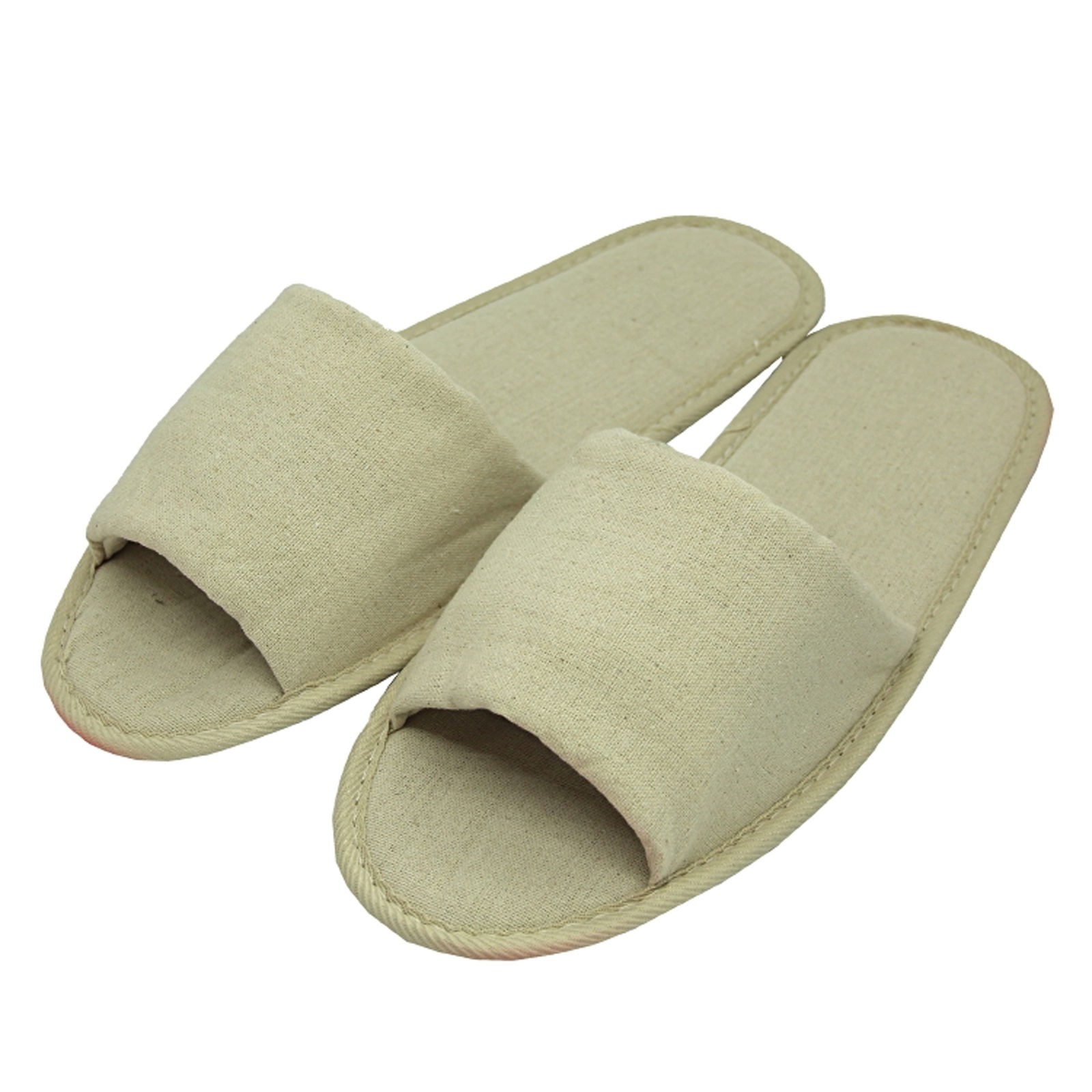 Hotelslipper Baumwolle beige offen 31 cm