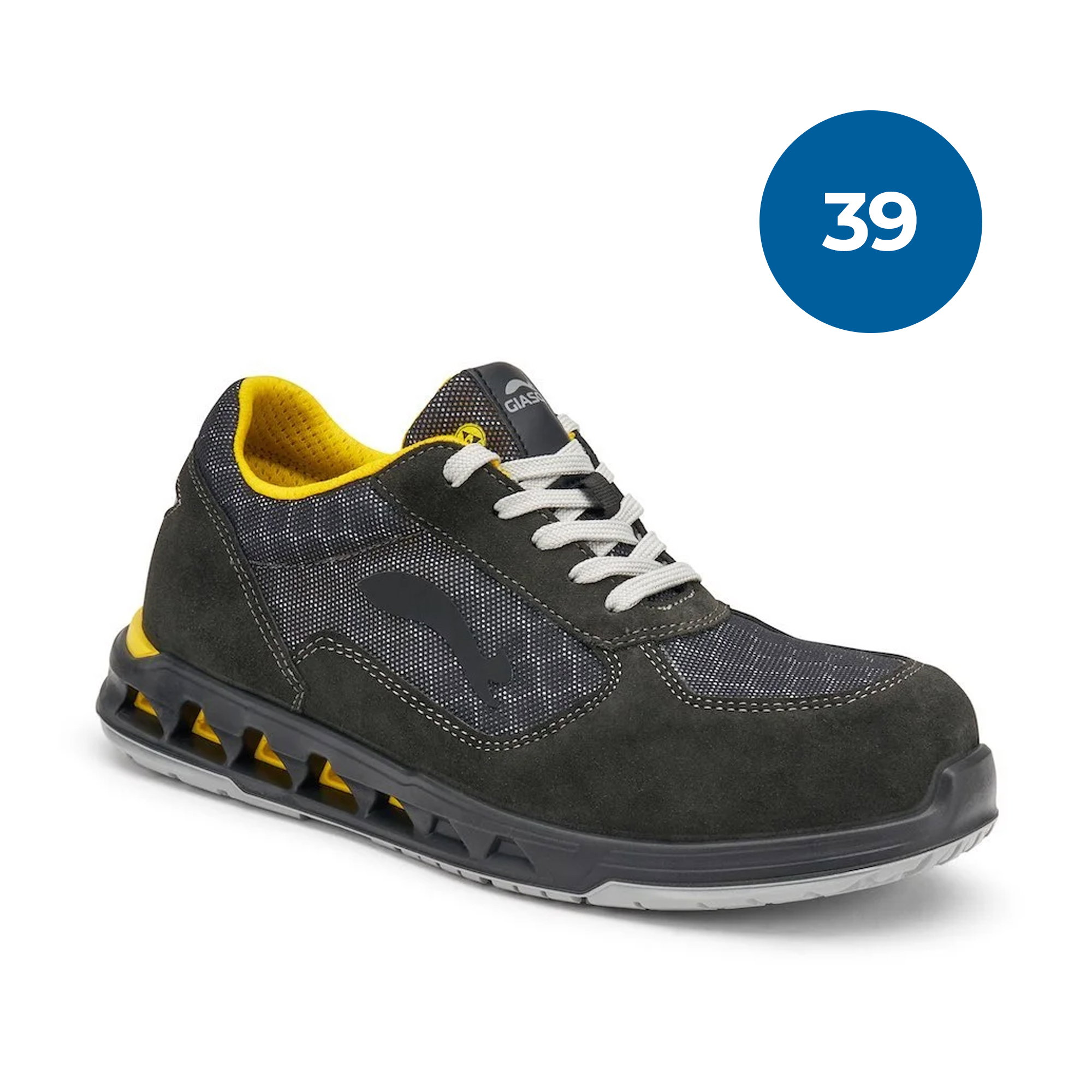 Sneaker, Laufschuh, Synthetik, Grau, Gelb