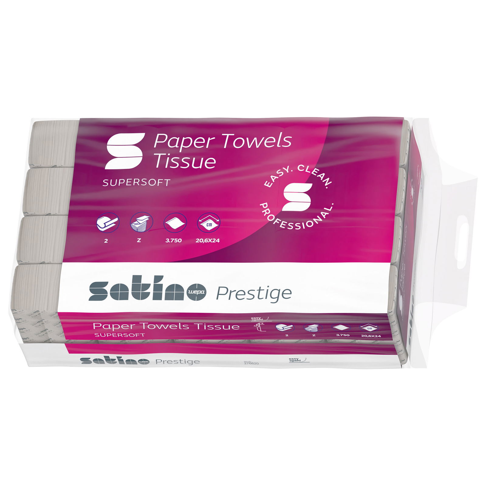 Satino Prestige 276620 asciugamani di carta piega a Z 2 veli in cellulosa