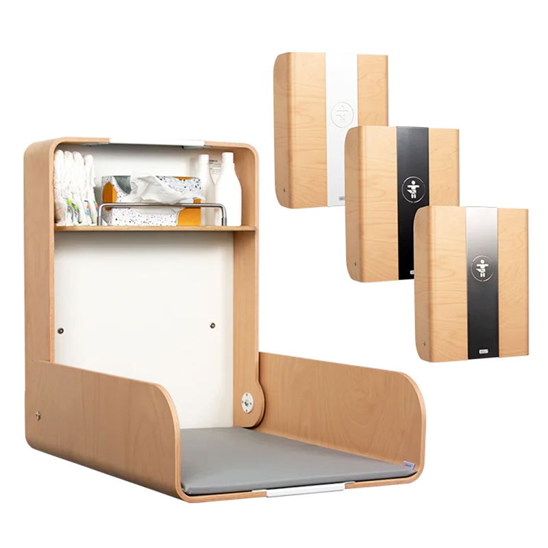 Wickeltisch Timkid Buche Edelstahl Midi