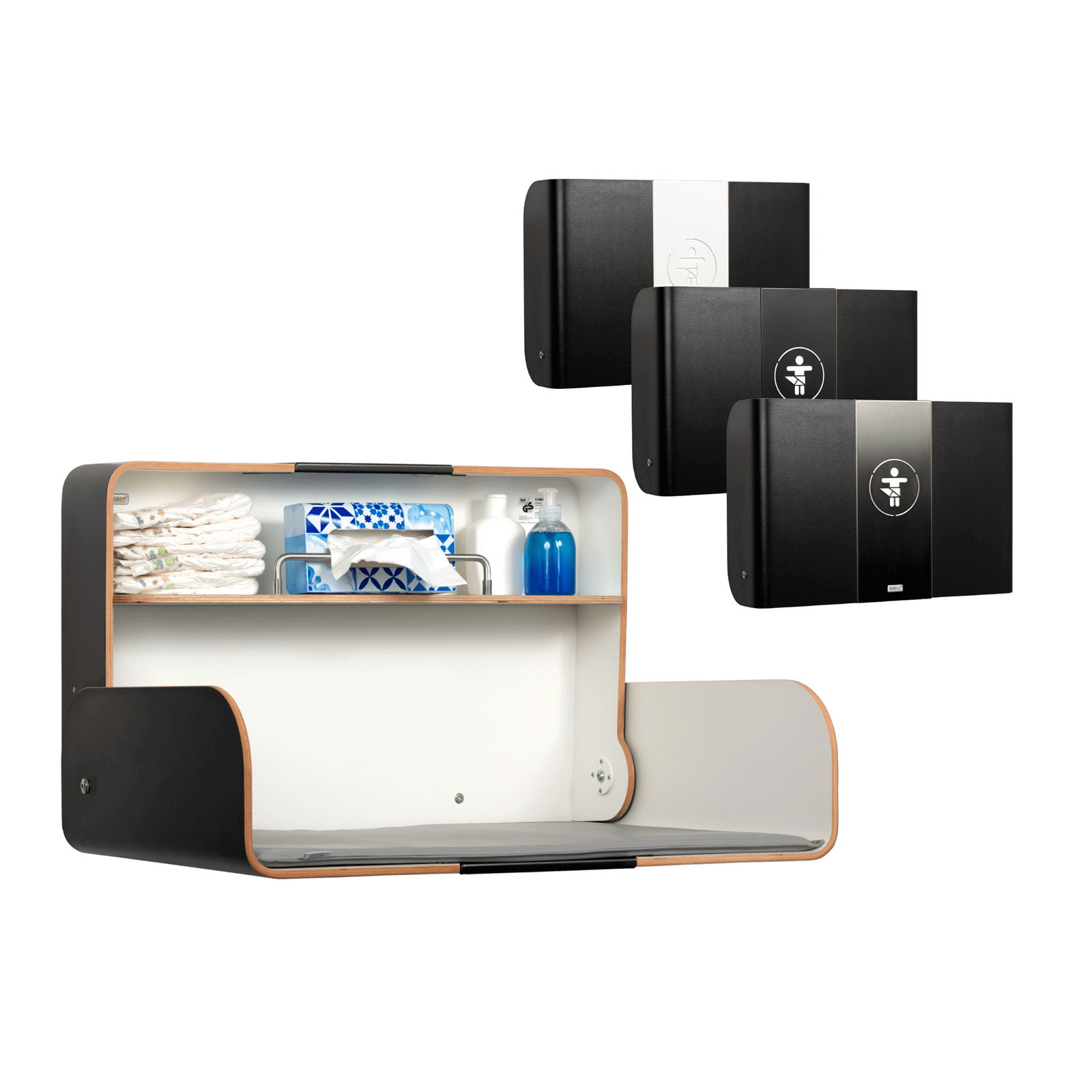 timkid KAWAQ horizontal Wickeltisch schwarz