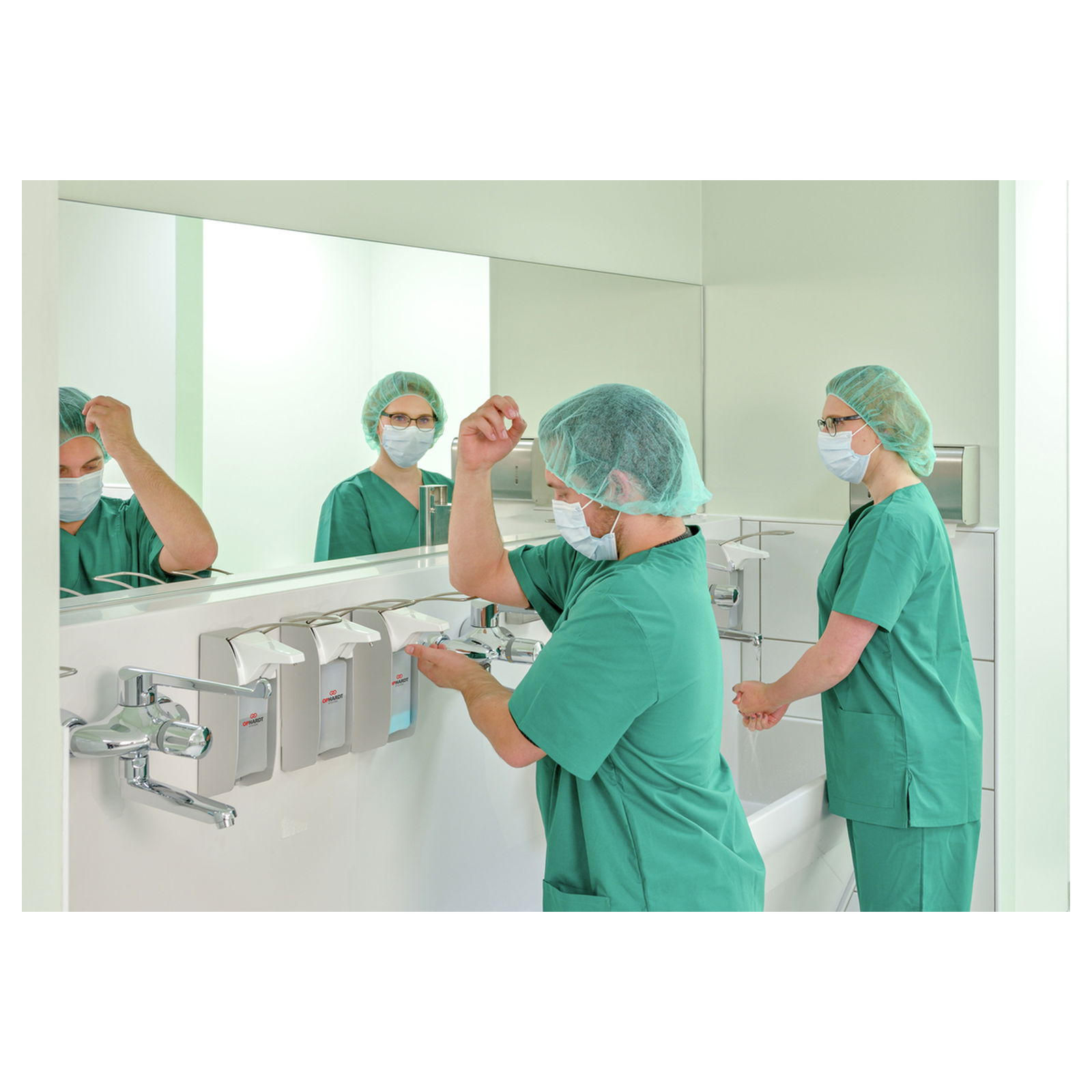 Ophardt Desinfektionsmittelspender langer Armhebel Alu