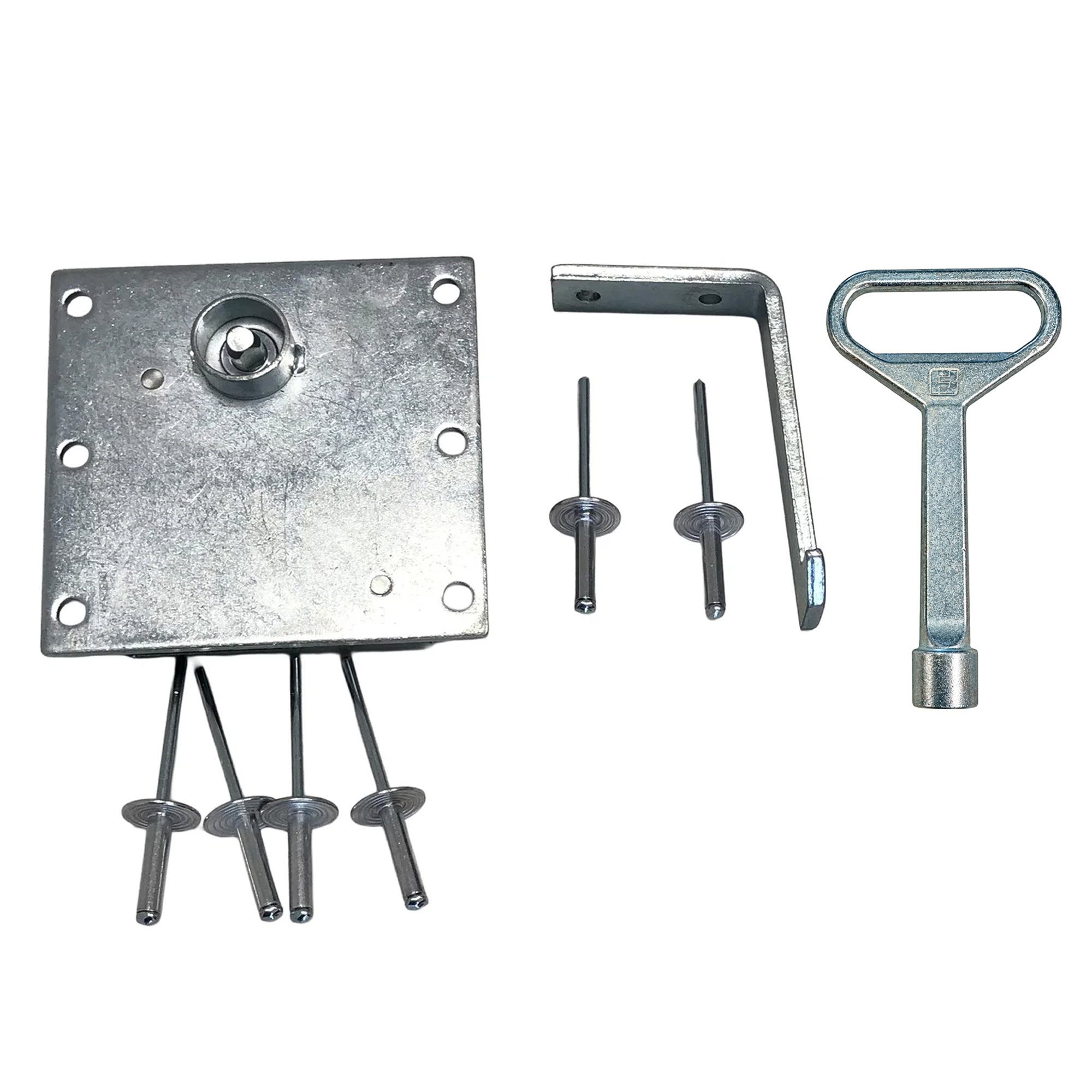 Serrure triangulaire 7 mm | clé fournie | pour conteneurs en plastique Europlast | Vercon
